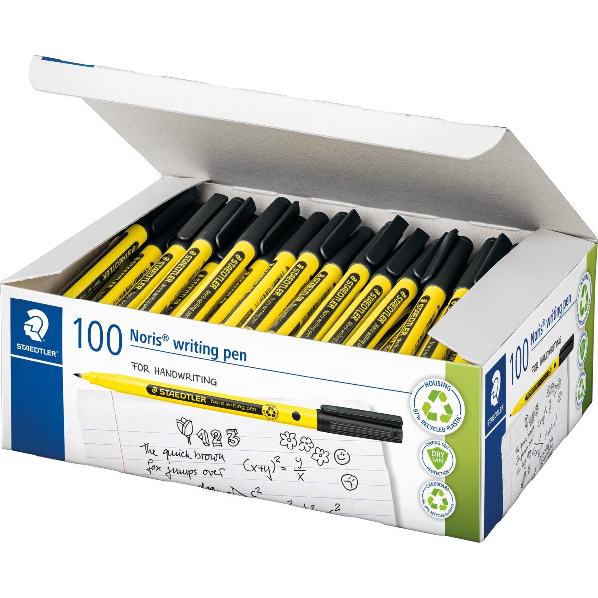 STAEDTLER Fineliner Noris writing pen schwarz Schulbox 100 Stück