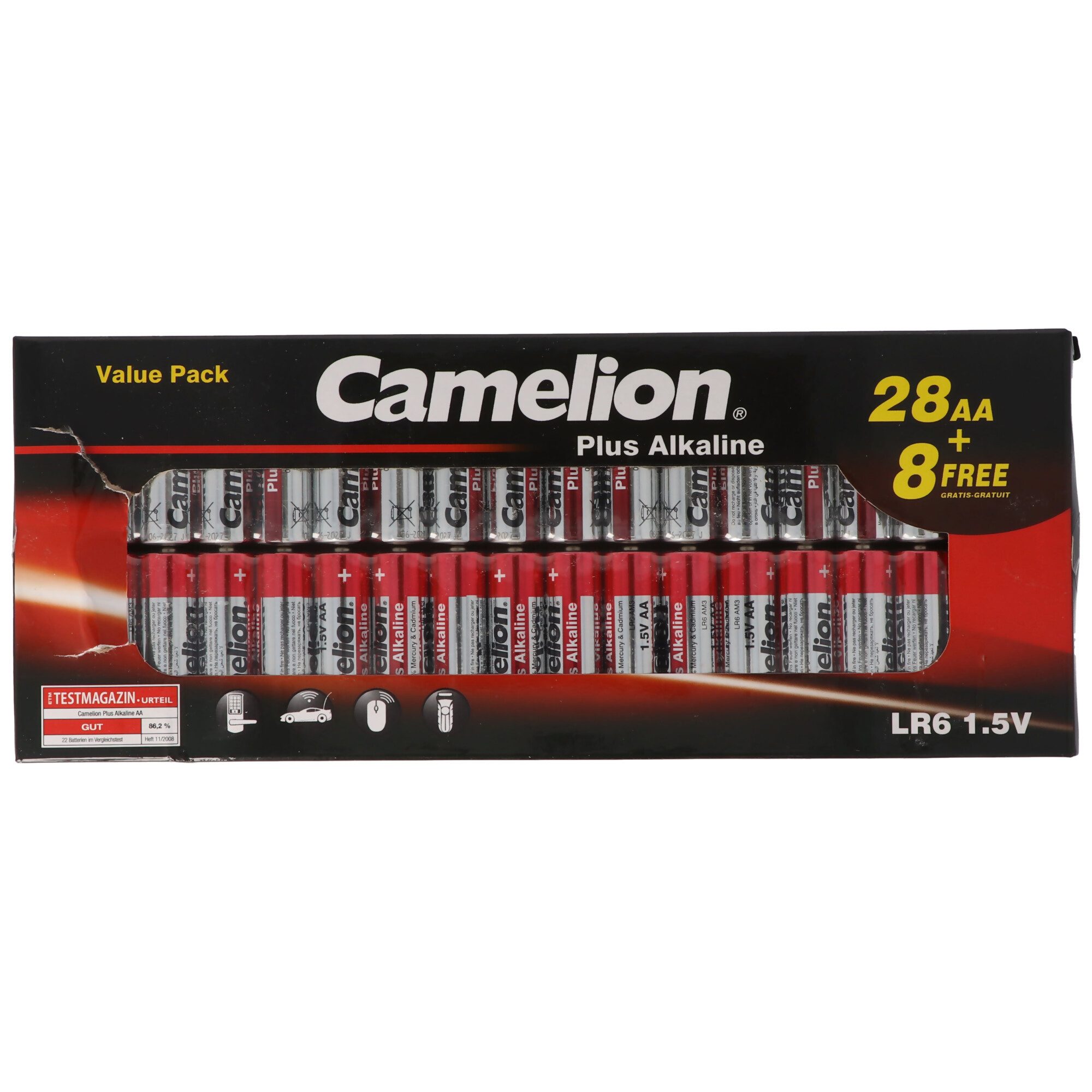 Camelion 28+8 gratis, Sparpack Camelion Plus Alkaline Mignon Batterien, AA, LR Batterie
