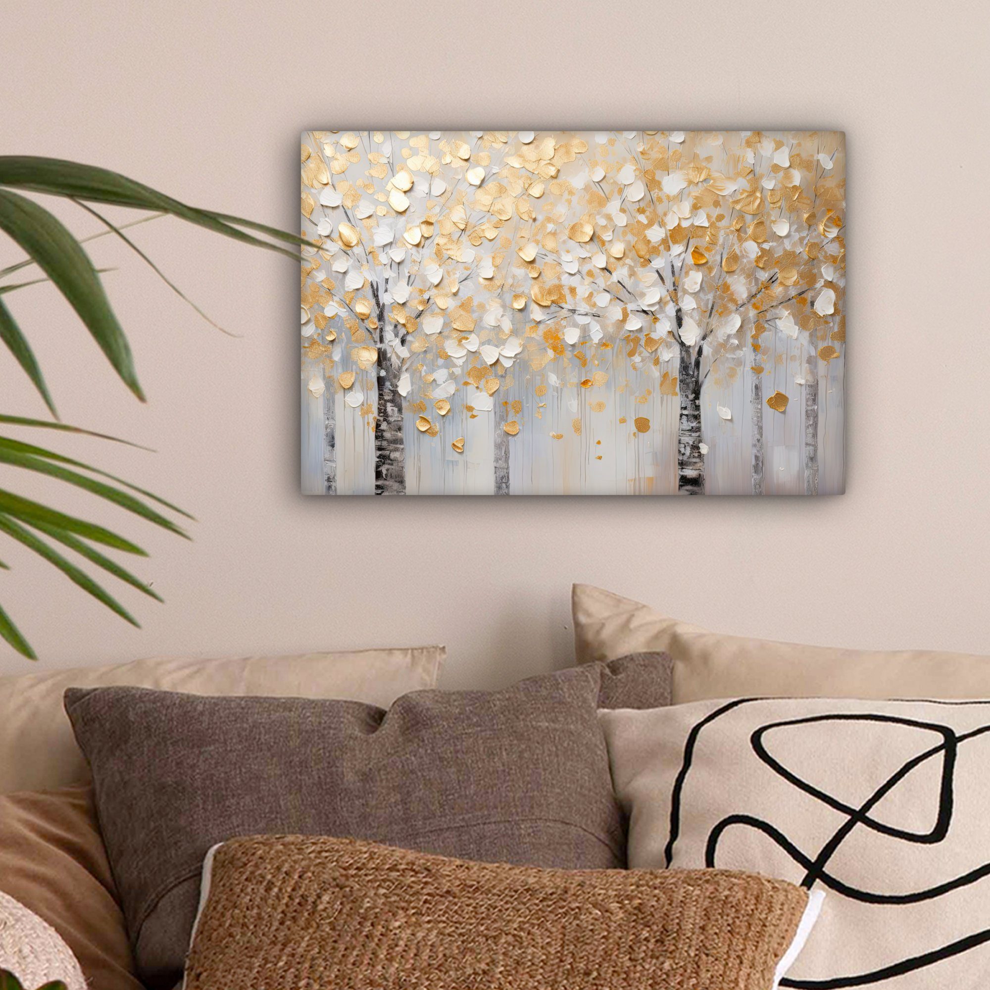 OneMillionCanvasses® Leinwandbild Bäume - Aquarell - Kunst - Natur, Fotodru günstig online kaufen