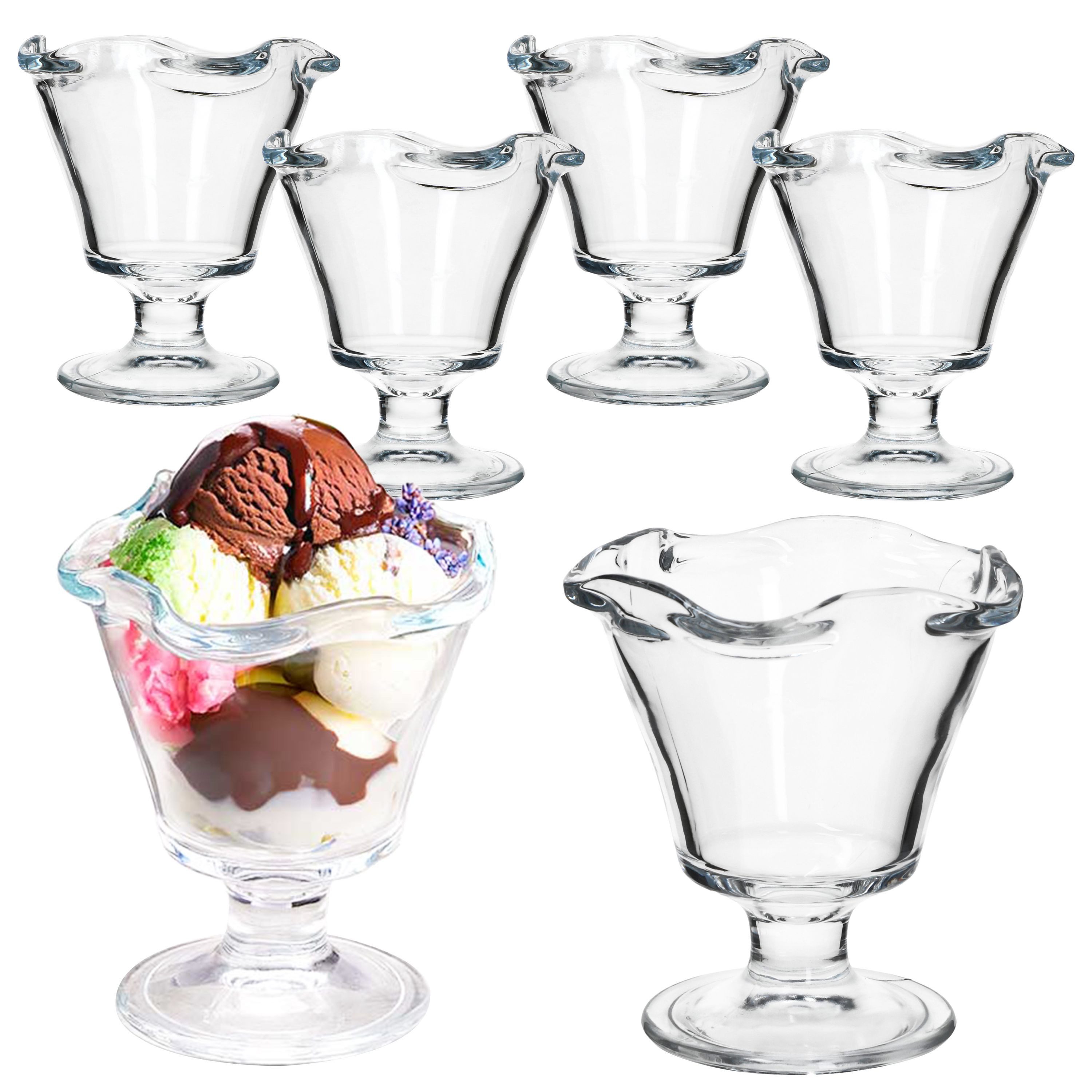 MamboCat Eisschale 6x Rom Eisbecher Glas klar 200ml Dessert-Schale Früchte-Becher Obst, Glas
