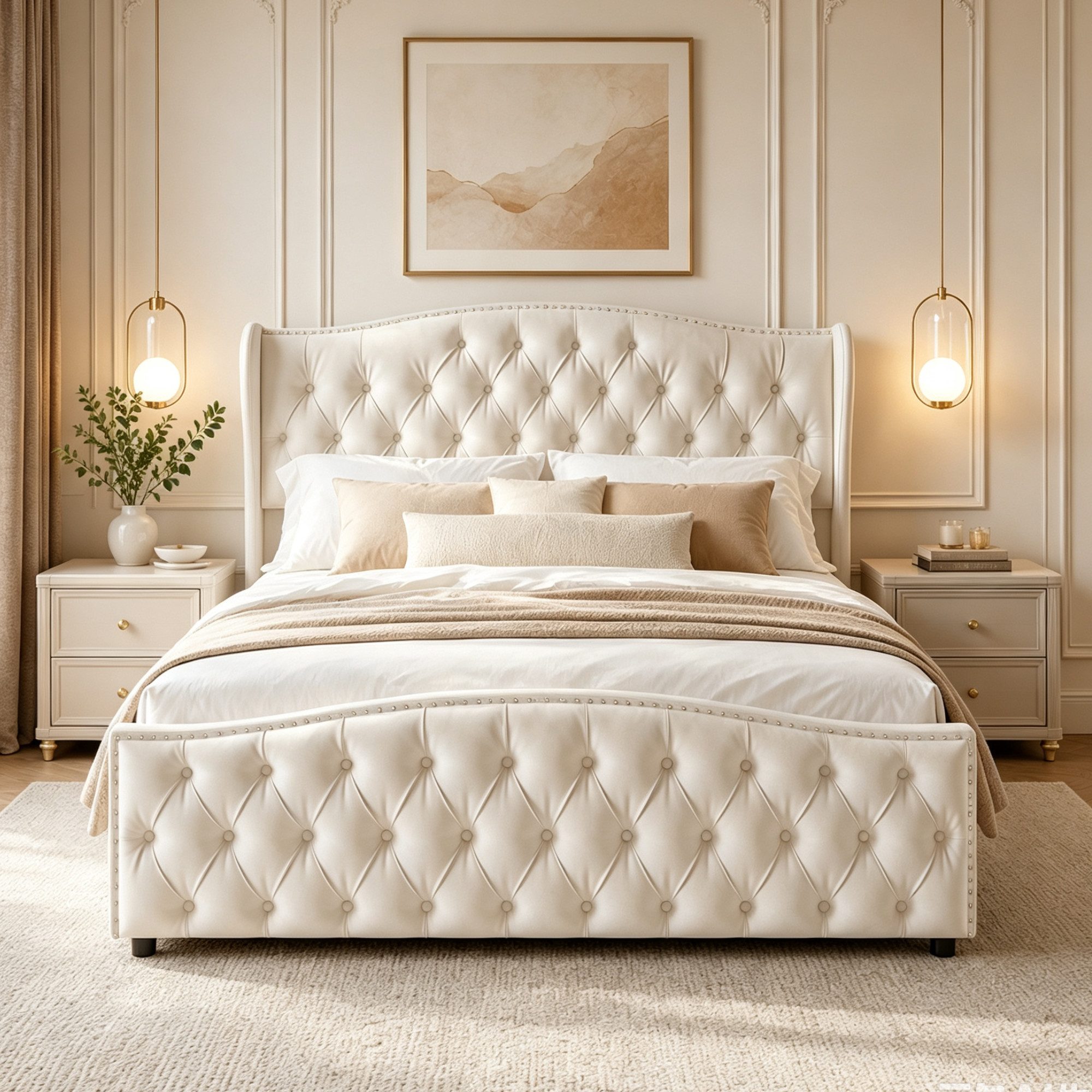 Simurq Polsterbett Bett 140x200cm mit hydraulischer Stauraum (Packung, 1-tlg., Samt Doppelbett mit Lattenrost und Gebogenes Kopfteil), Elegant Stauraumbett, Leises Design