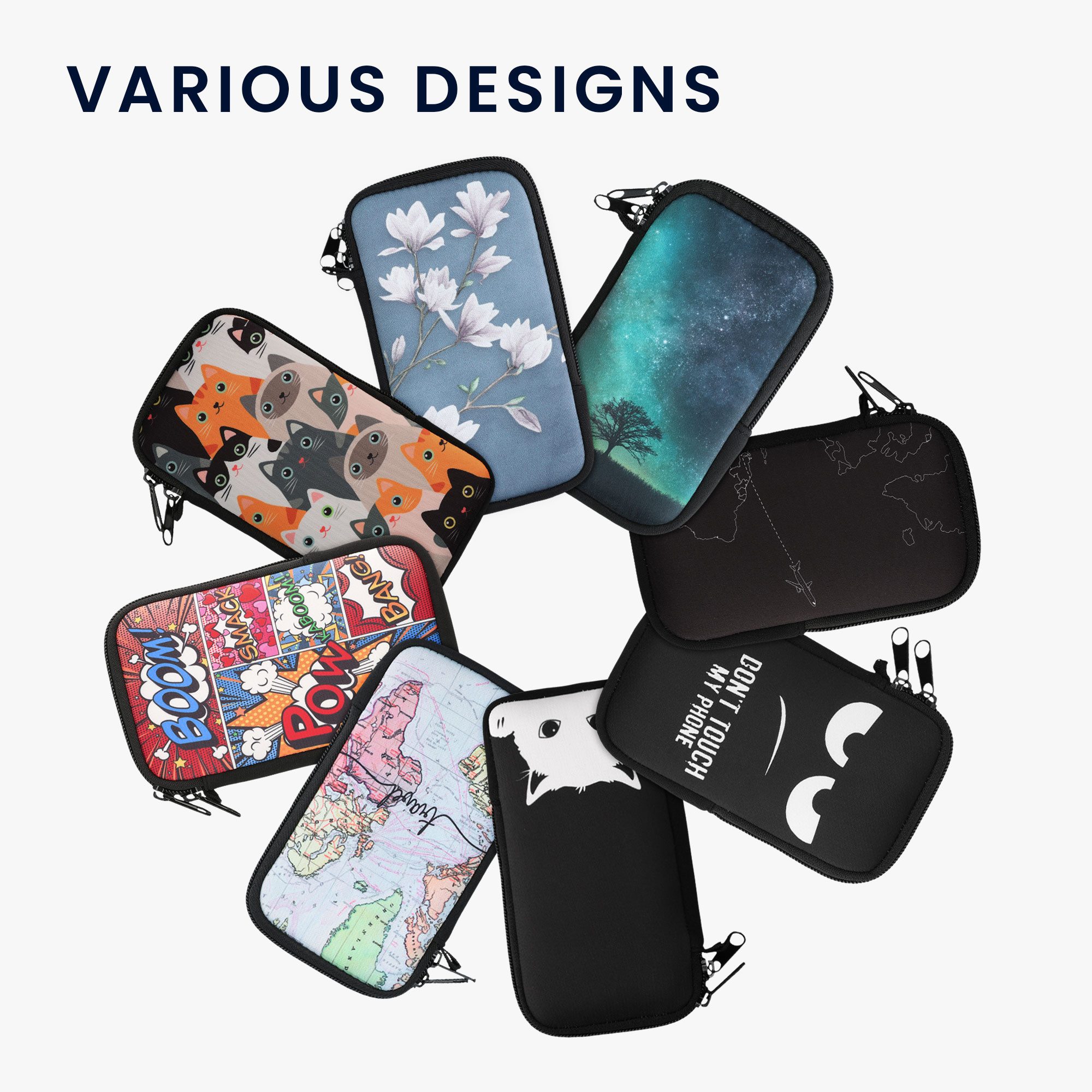 kwmobile Handytasche Handytasche für Smartphones L - 6,5" (1-tlg), Neopren Handy Tasche Hülle Cover Case Schutzhülle