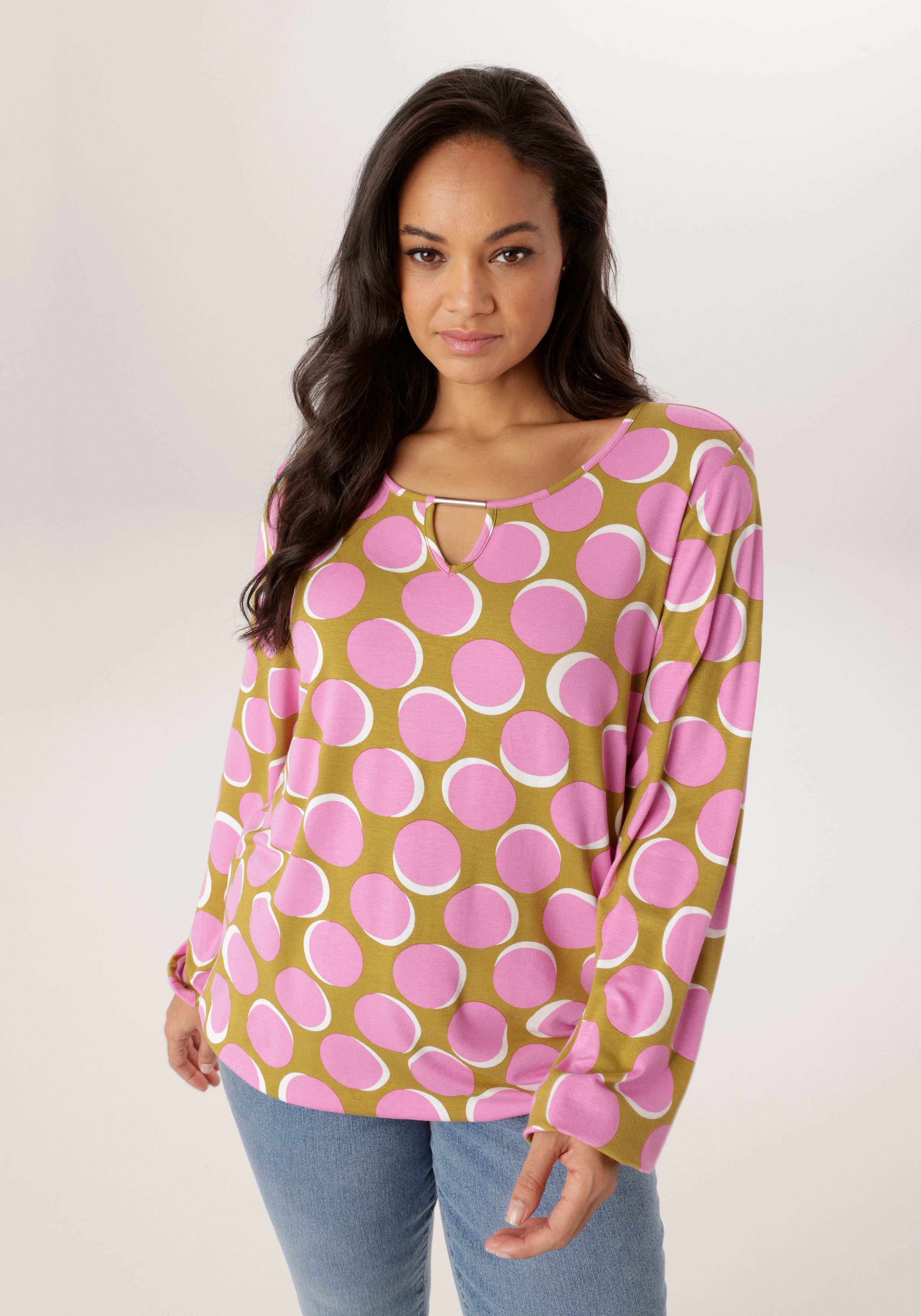 Aniston PLUS Langarmshirt mit großflächiger Druck - NEUE KOLLEKTION. € 34,99, (€ 34,99 pro 1 Stk).