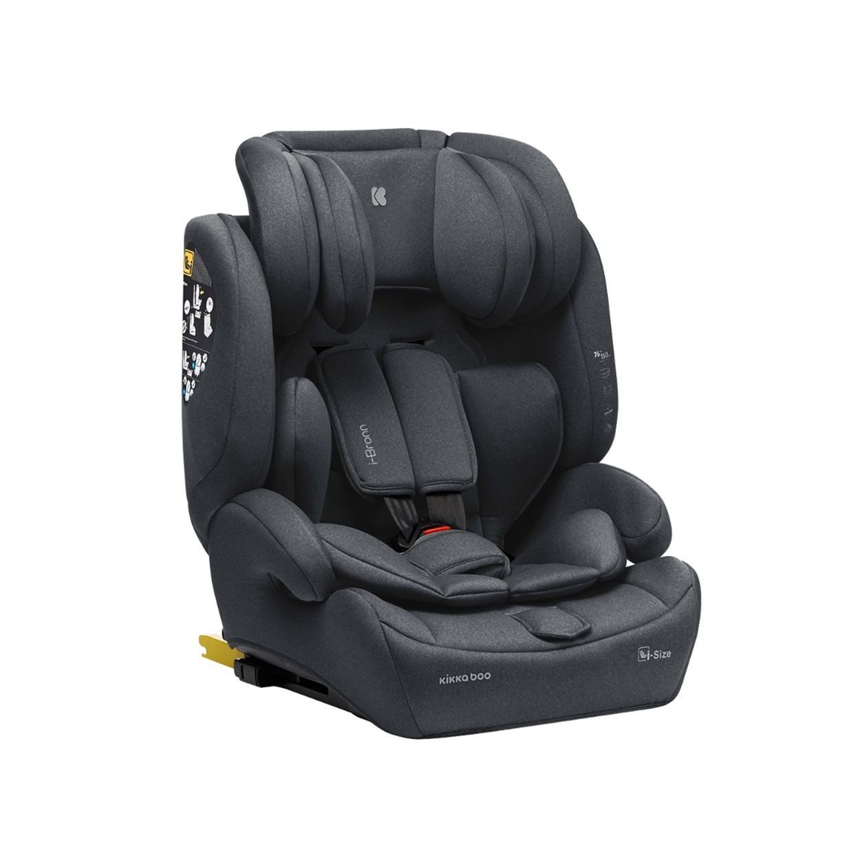 Kikkaboo Autokindersitz Kindersitz I-Bronn i-Size, ab: 1.25, bis: 12, (76-150cm) Isofix, Top Tether, Kissen, Gurt