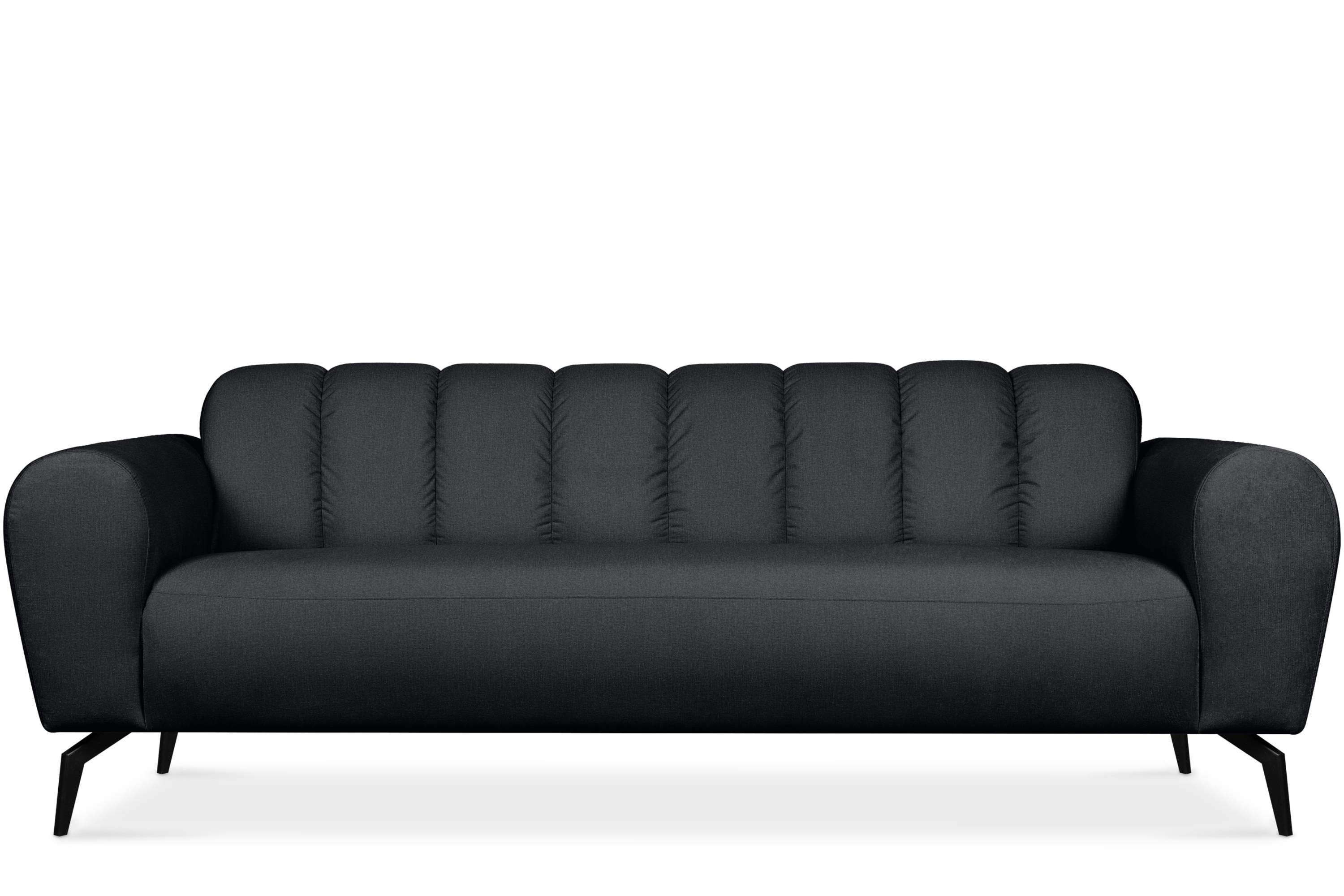Konsimo Sofa RUBERO Sofa 3 Sitzer, modernes Design, Gewebe mit wasserabweisenden Eigenschaften dunkelgrau | dunkelgrau