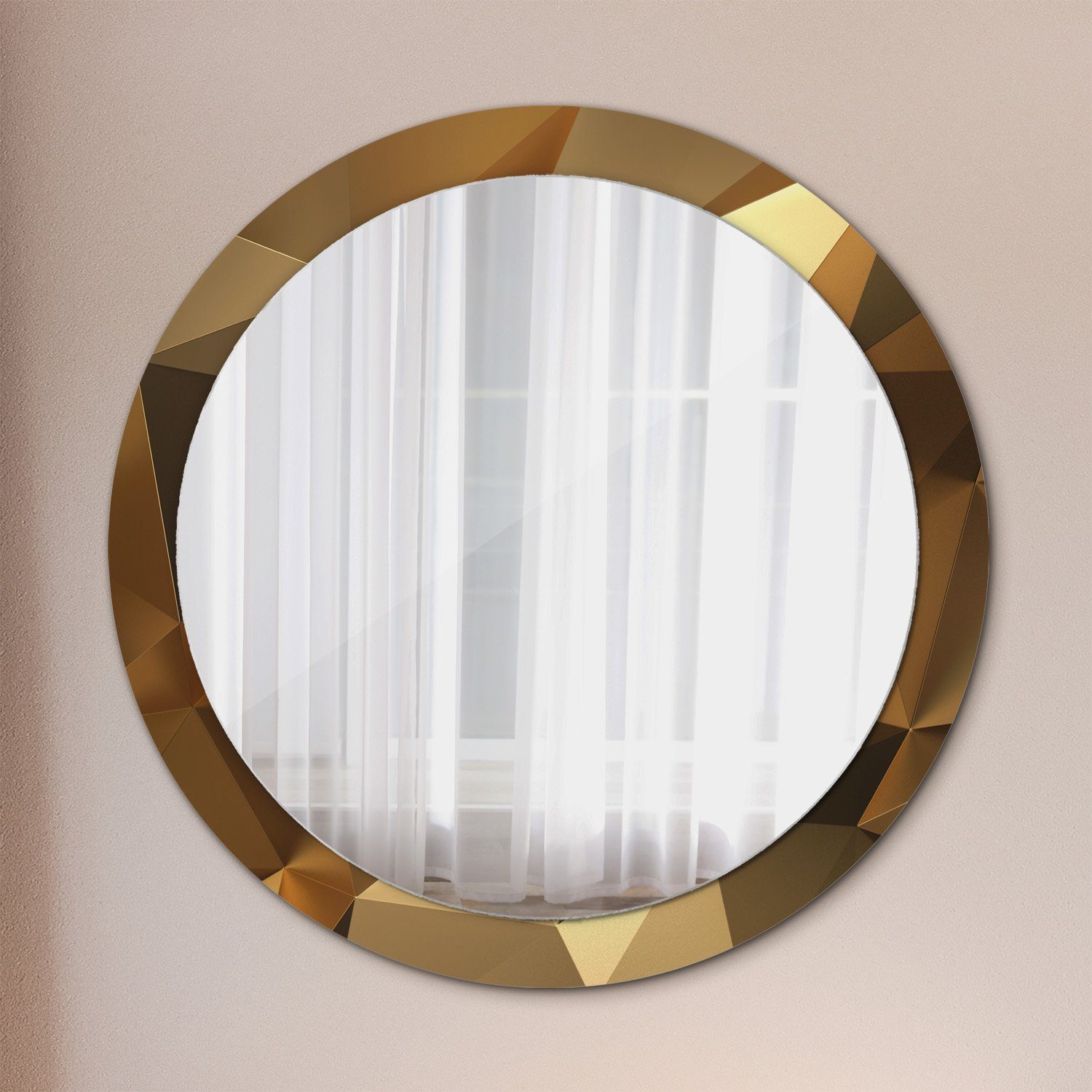 Tulup Kosmetikspiegel Dekospiegel Hängespiegel Wandspiegel Spiegel mit Aufdruck Rund: Ø90cm Muster