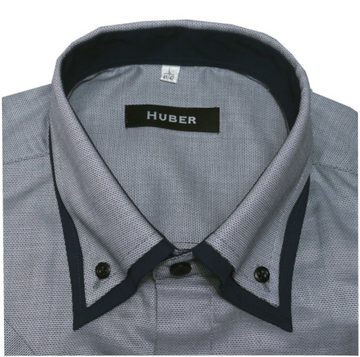 Huber Hemden Kurzarmhemd HU-0196 Button-down-Kragen, Kurzarm, Regular Fit-gerader Schnitt, Made in EU