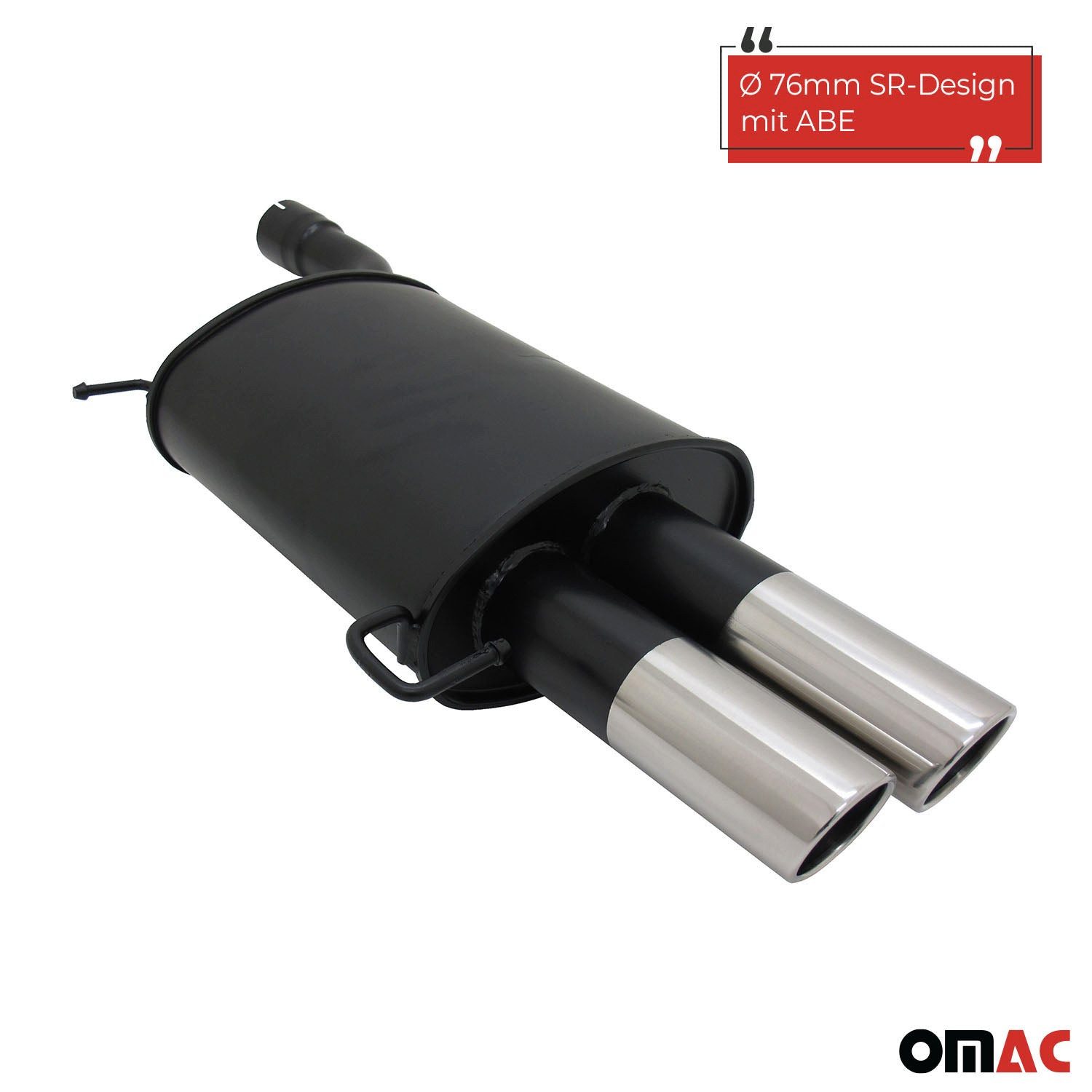 OMAC Auspuff-Flexrohr Novus Sportauspuff für BMW E60 2x76mm Endschalldämpfer mit ABE, (1-tlg), Leicht austauschbar - Doppelter Ausgang