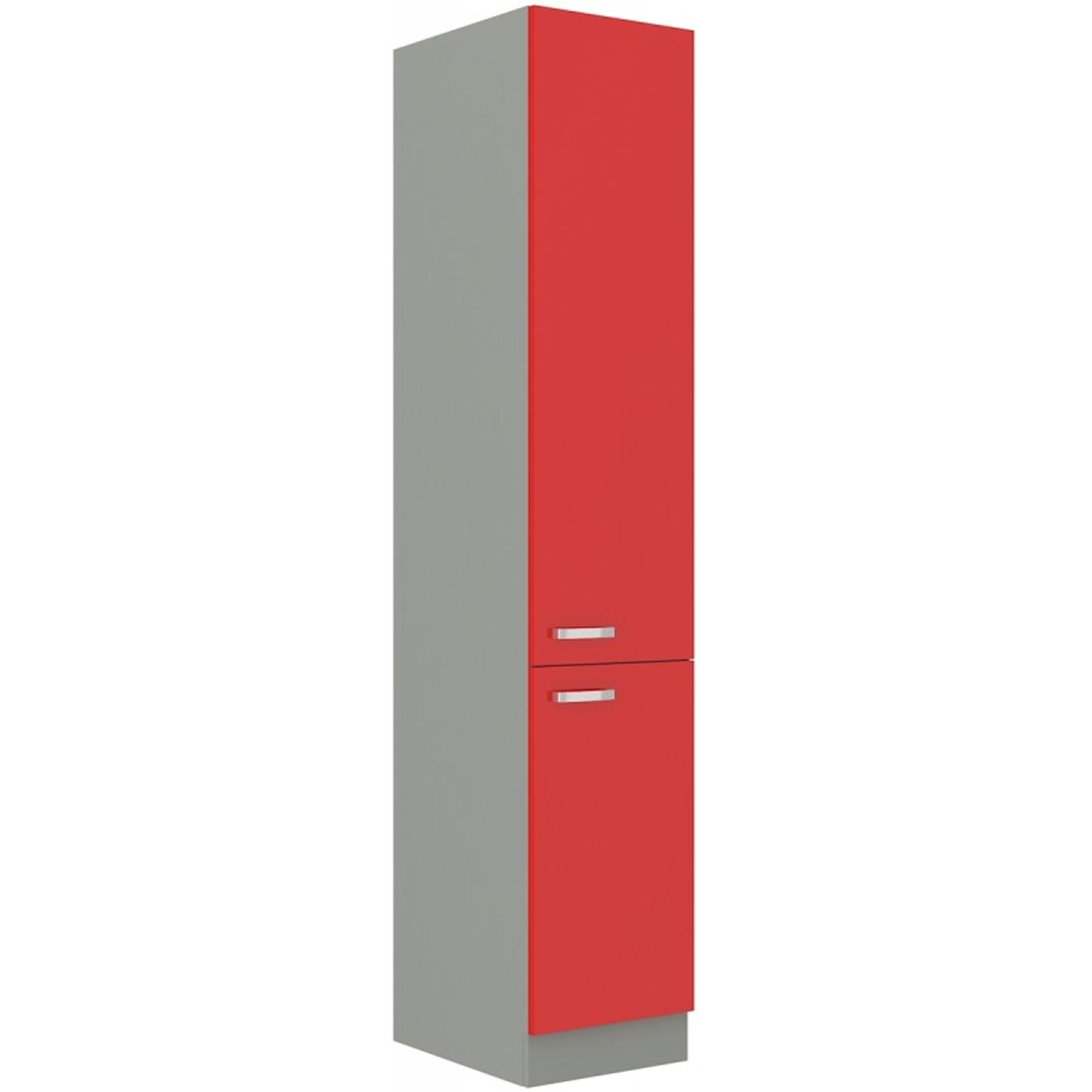 Rot Hochglanz Küchen-Preisbombe Küchenzeile Küchenblock 40 cm Grau Küche Bianca Hochschrank + Rose
