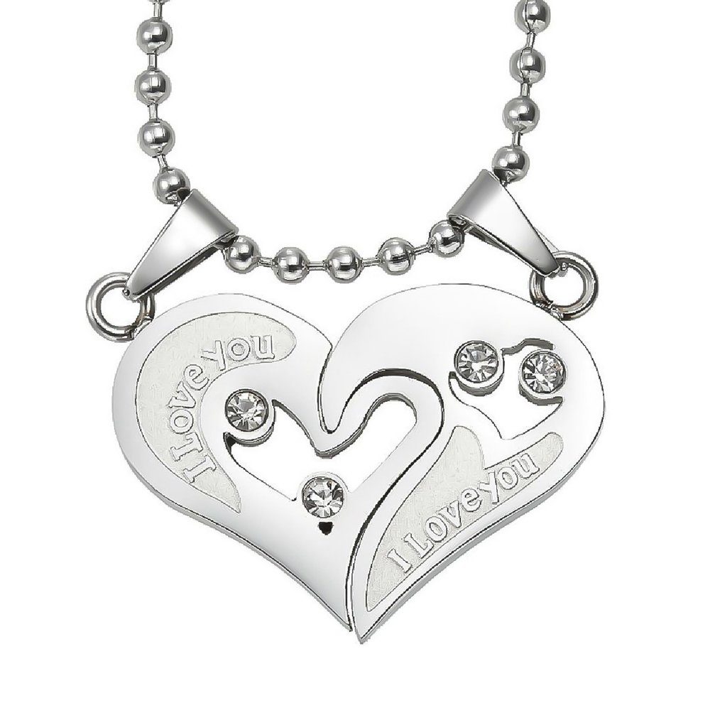 Schmuck-Elfe Partnerkette Herz I Love You Classic (Set), 4tlg. Set