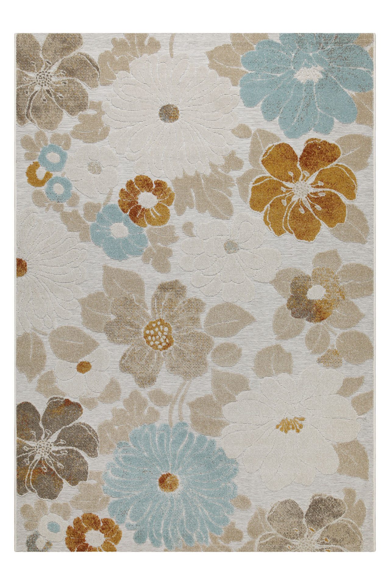 Wecon home Outdoorteppich Beach Flower, rechteckig, Höhe: 5 mm, Läufer, für Innen & Außen, pflegeleicht, Hoch-Tief Effekt