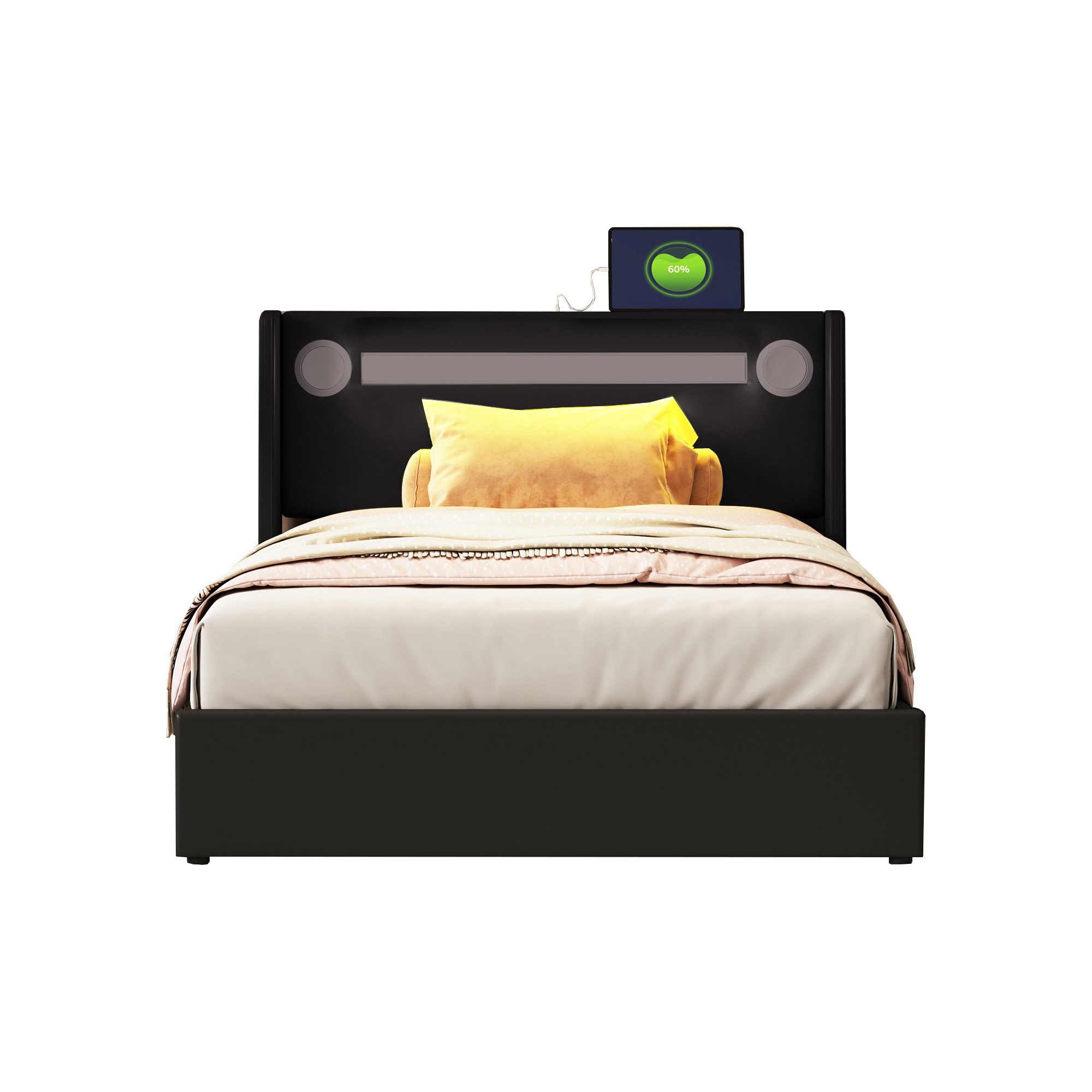 REDOM Polsterbett Kinderbett mit LED-Lichtleiste, Bluetooth-Player günstig online kaufen