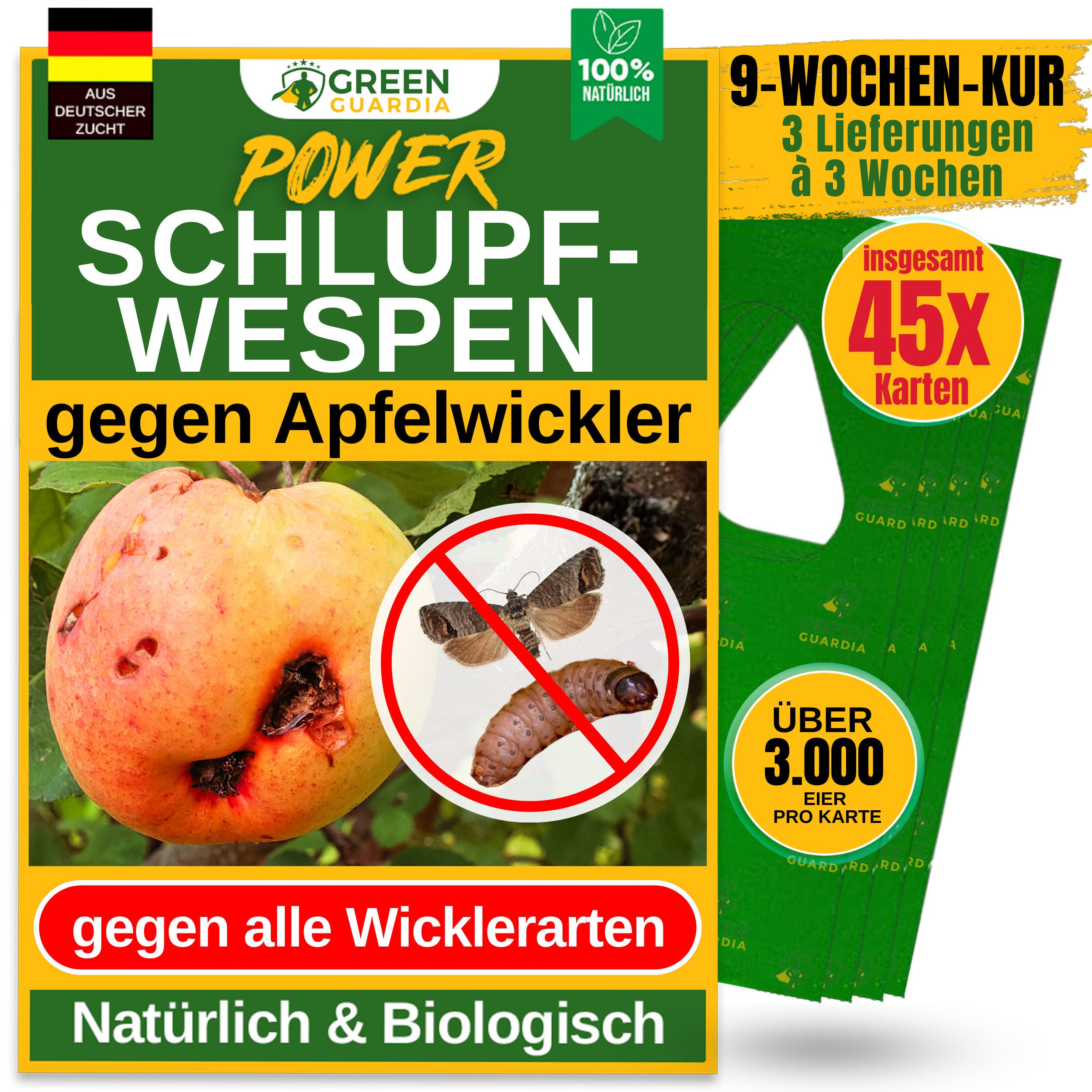 Insektenvernichter Schlupfwespen gegen Apfelwickler, 3-15 Karten -3-Fach-Lieferung