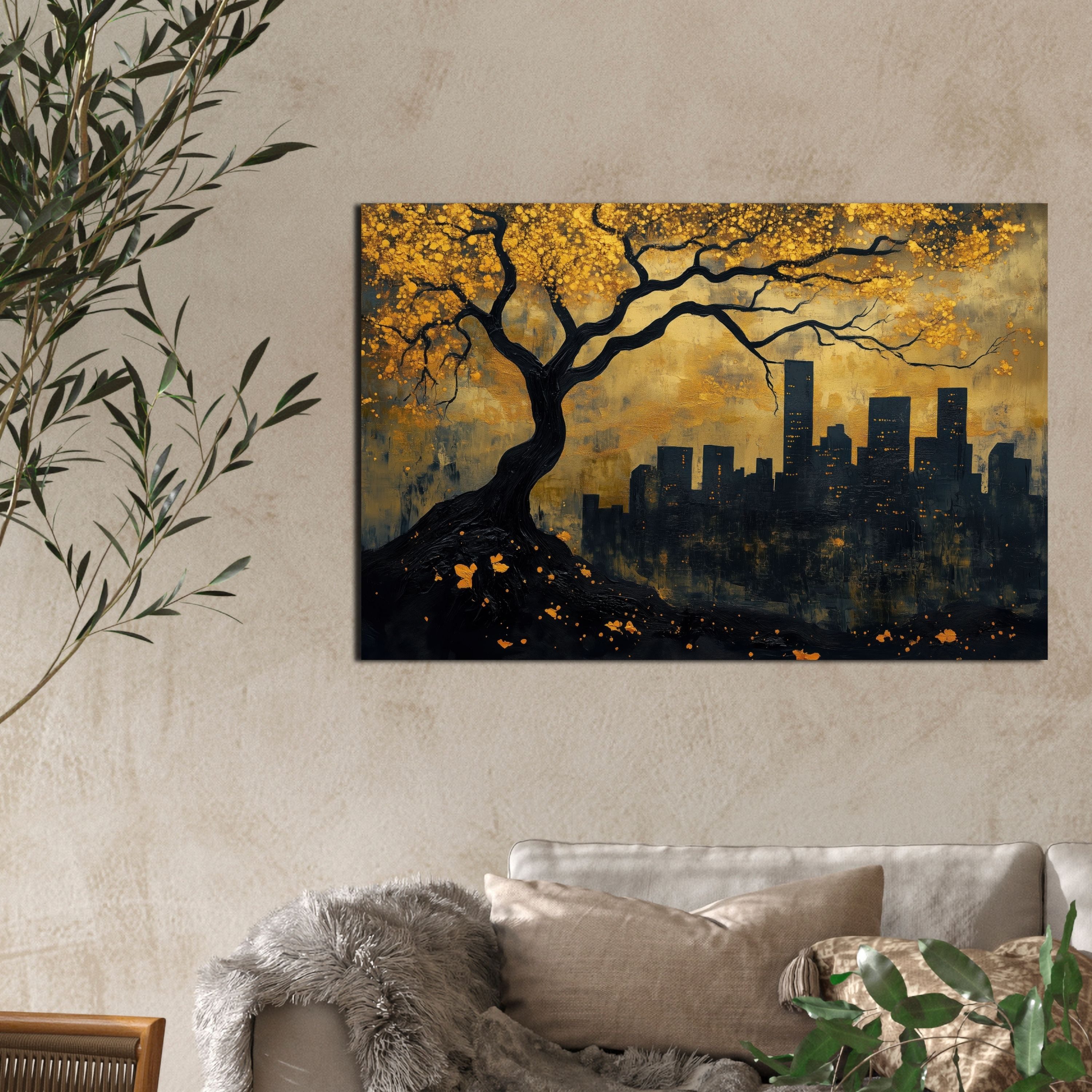 DARO Design Leinwandbild Modern Abstrakt Wandbilder XXL Wandbild Wand Deko Leinwand Bilder, (Lebensbaum - Bild groß Wohnzimmer Schlafzimmer Küche Esszimmer Eint – Bild 4 von 5