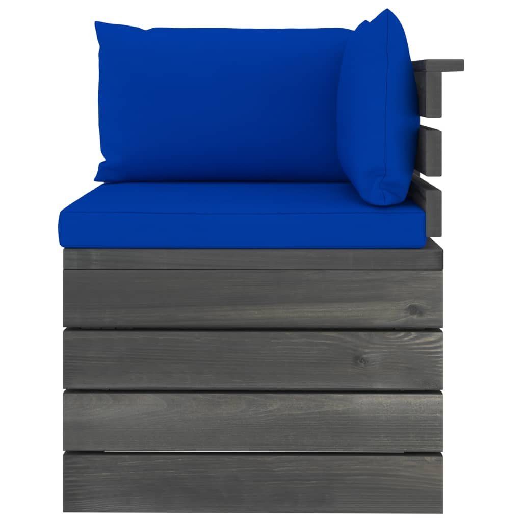 aus vidaXL Blau mit Paletten Kiefernholz, (9-tlg) Garten-Sofagarnitur Kissen Gartenlounge-Set 9-tlg.