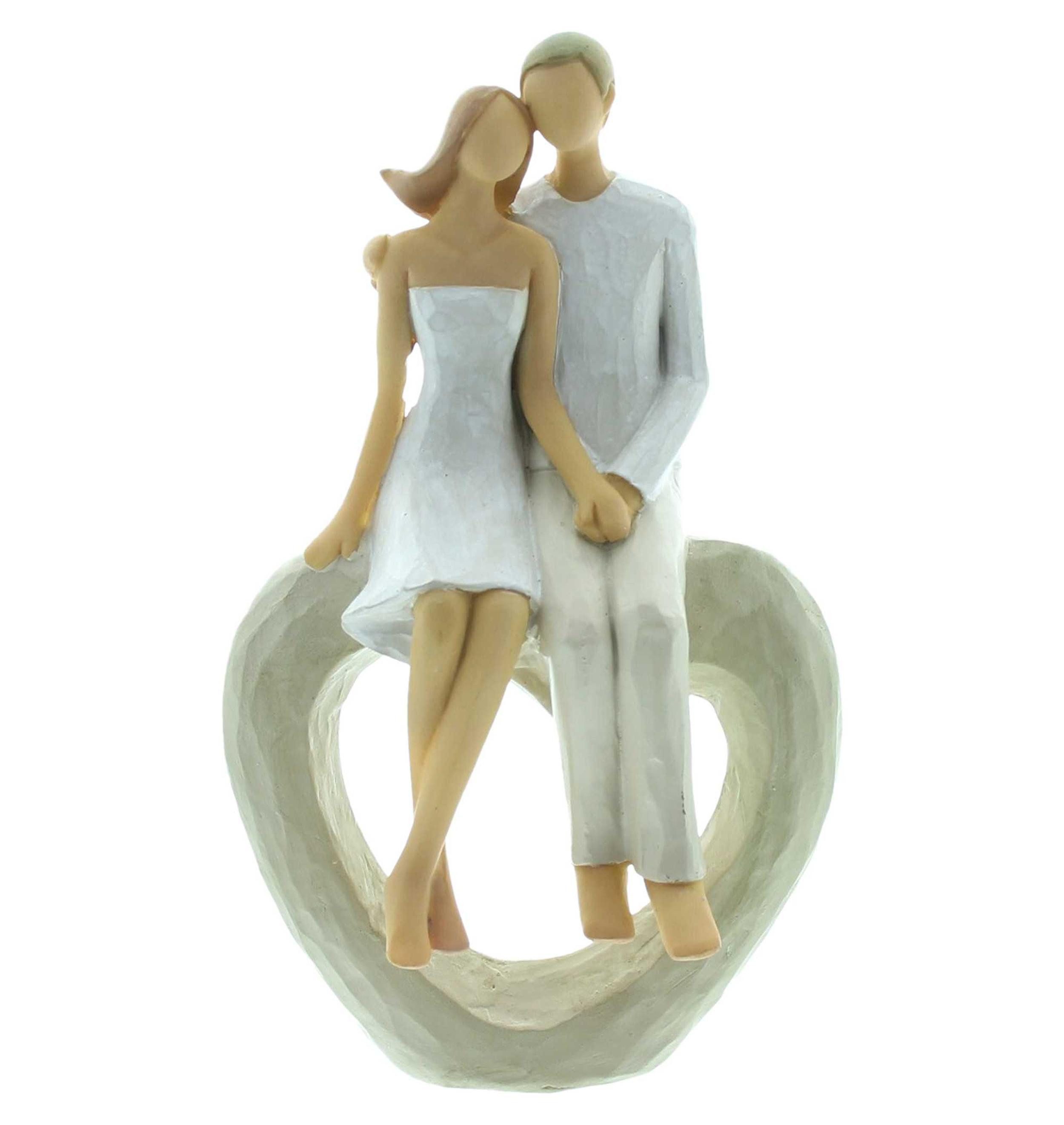Dekofigur Dekofigur Liebespaar Polyresin 22cm – Pärchen Herz