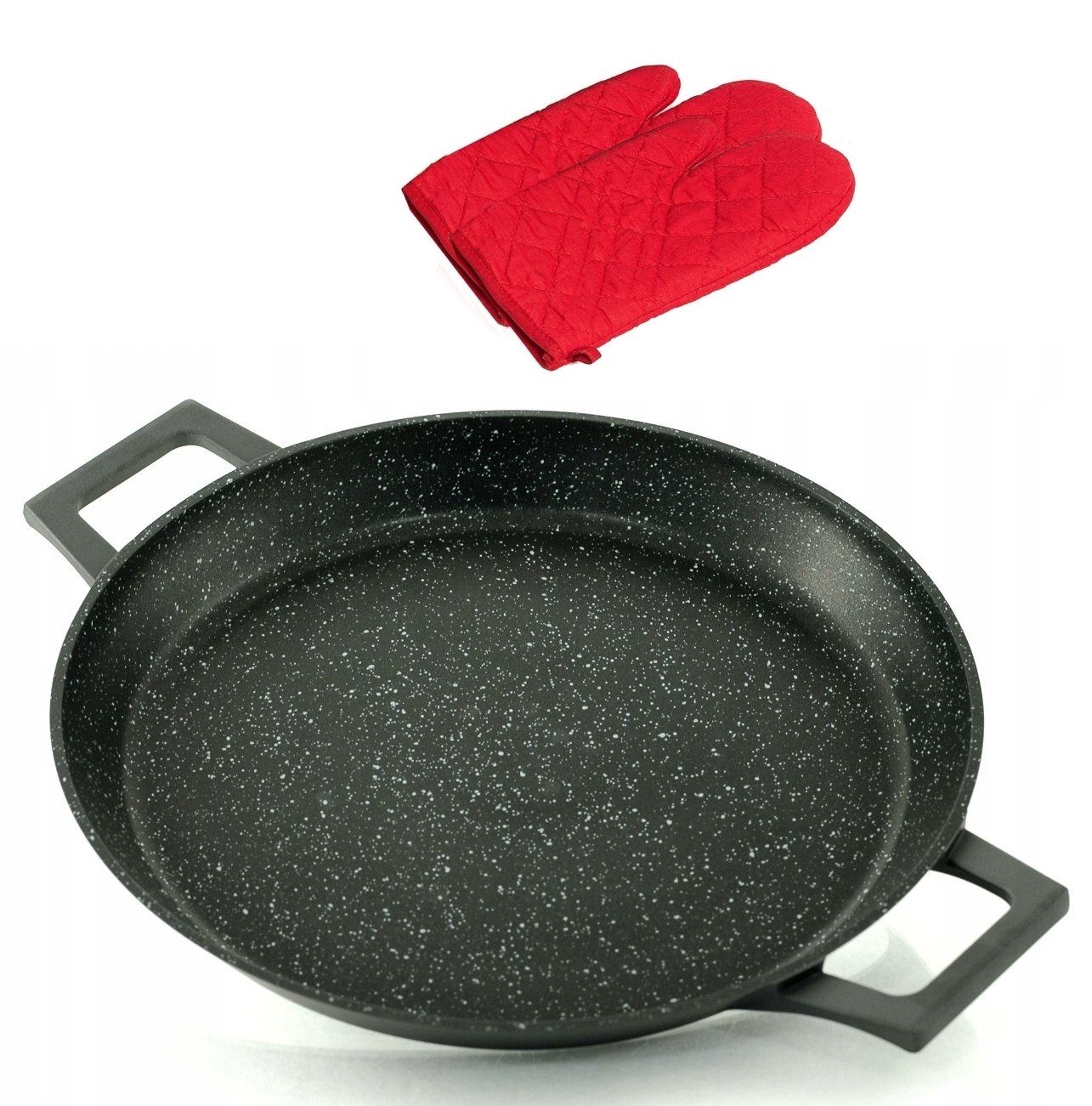 Cheffinger Pfannen-Set Paellapfanne Grillpfanne Bratpfanne Ø40 Cheffinger CF-PP40 Set +, Material: Aluminium