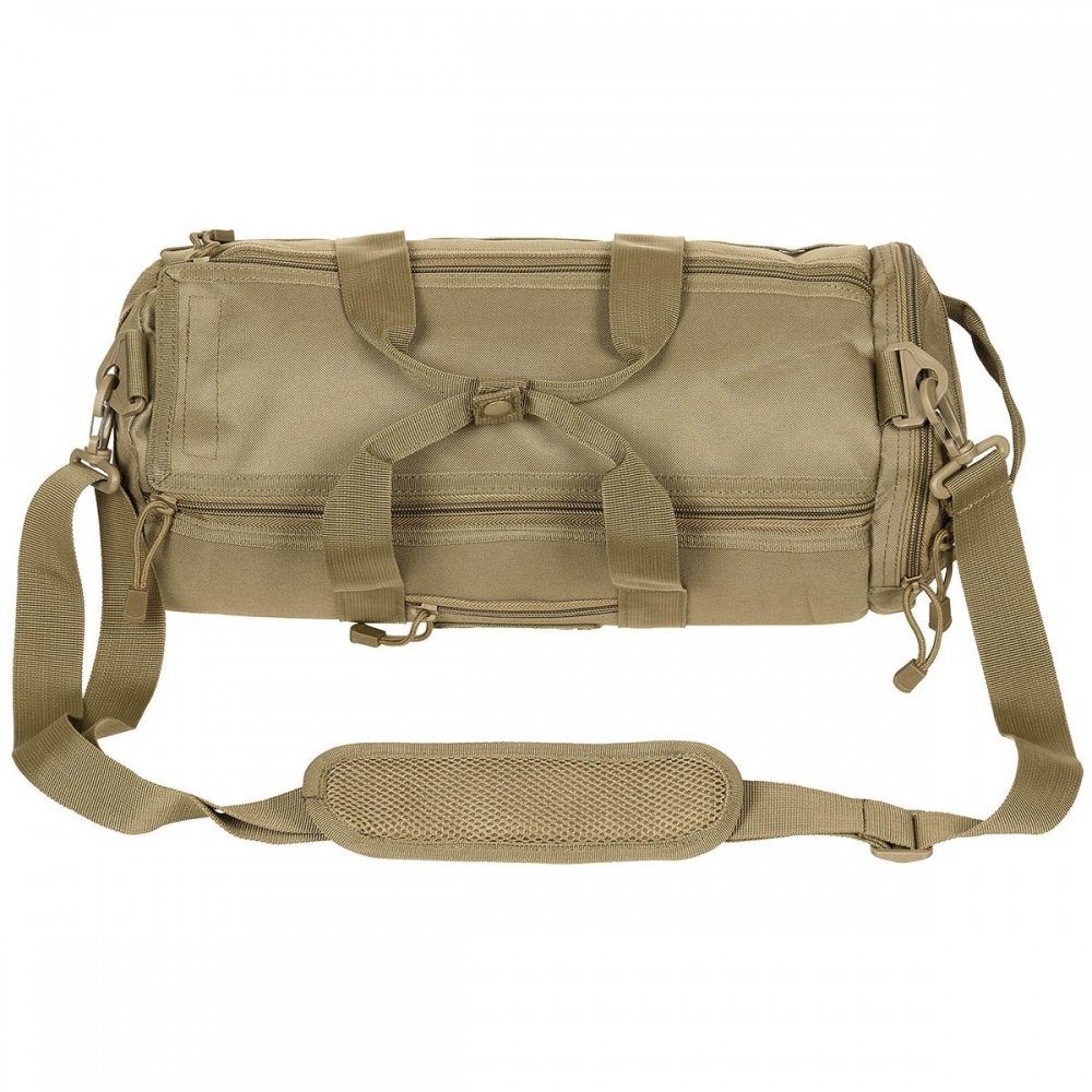 MFH Schultertasche Einsatztasche, rund, "MOLLE", coyote tan, mit abnehmbarem Schulterriemen