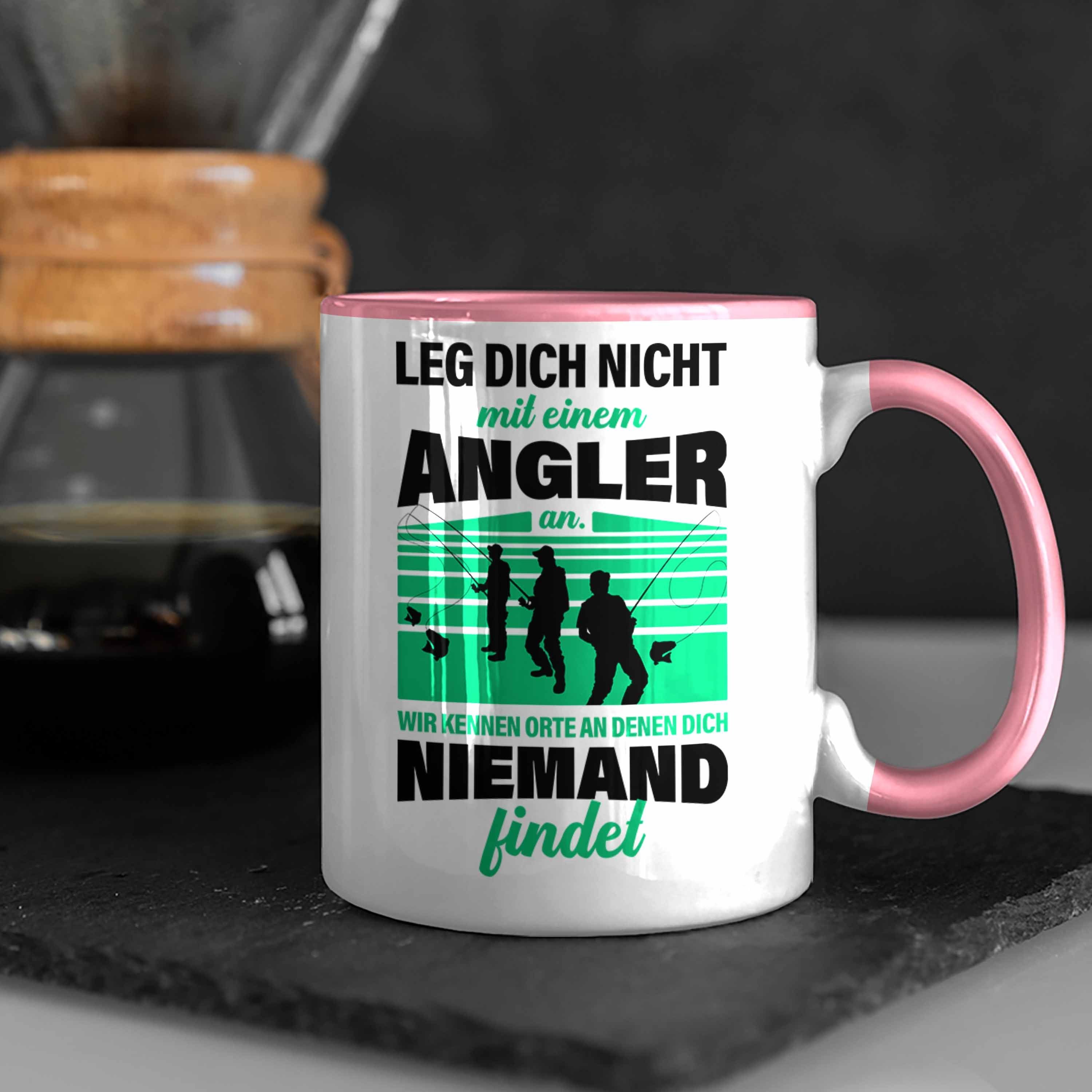 Angeln Geschenk Becher Trendation Fischer Geschenkidee Tasse Lustig für Spruch Rosa - Tasse Angler Trendation für Männer