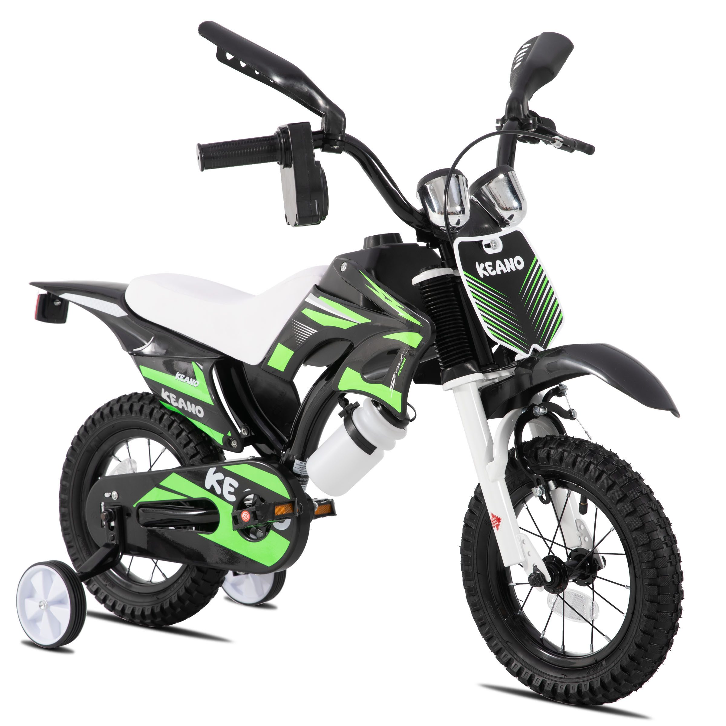 JOYSTAR Kinderfahrrad 12/16 Zoll fahrrad im Motorradstil für 3-8 Jahren Jungen und Mädchen, mit Stützrädern, Getränkehalter und Schutzblechen
