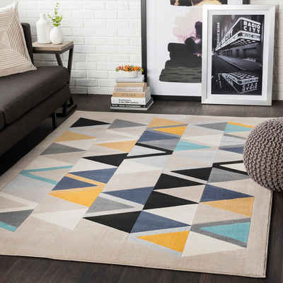 Teppich Geometric 2349, Surya, rechteckig, Höhe: 11 mm, Skandi Design, Modern Boho Kurzflor Wohnzimmerteppich, Schlafzimmer