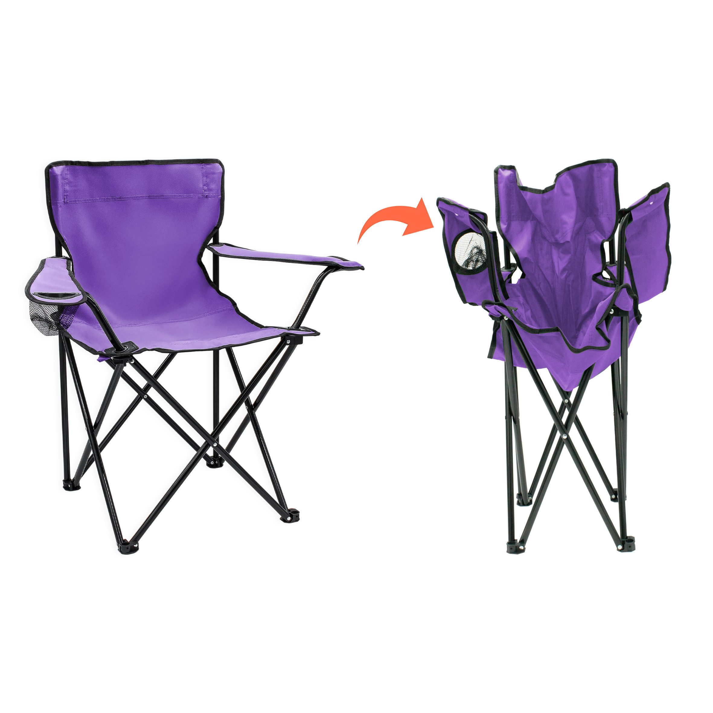 Spetebo Campingstuhl Campingstuhl mit Getränkehalter - grün / 2er Set (2er Set, 1 St), Camping Strand und Garten Klappstuhl