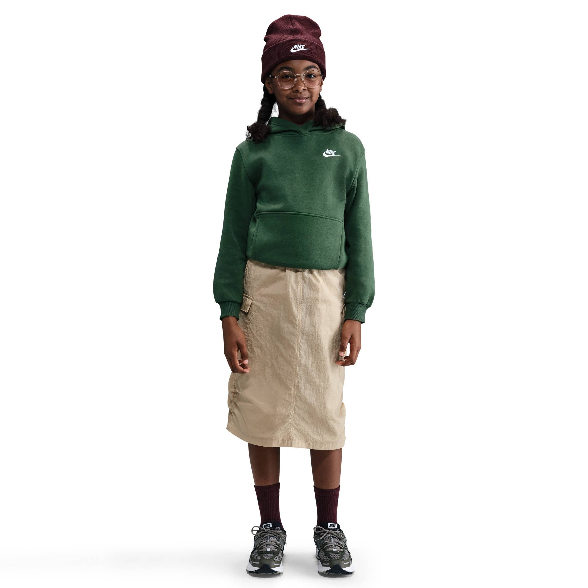 Nike Sportswear Kapuzensweatshirt K NSW CLUB FLC HDY LBR für Jugendliche, mit Kängurutasche, aus Baumwollmischung