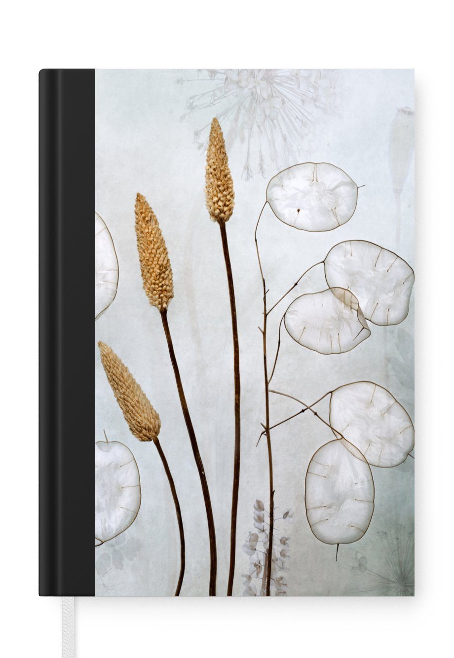 MuchoWow Notizbuch Stilleben - Trockenblumen - Natur, Journal, Merkzettel, Tagebuch, Notizheft, A5, 98 Seiten, Haushaltsbuch