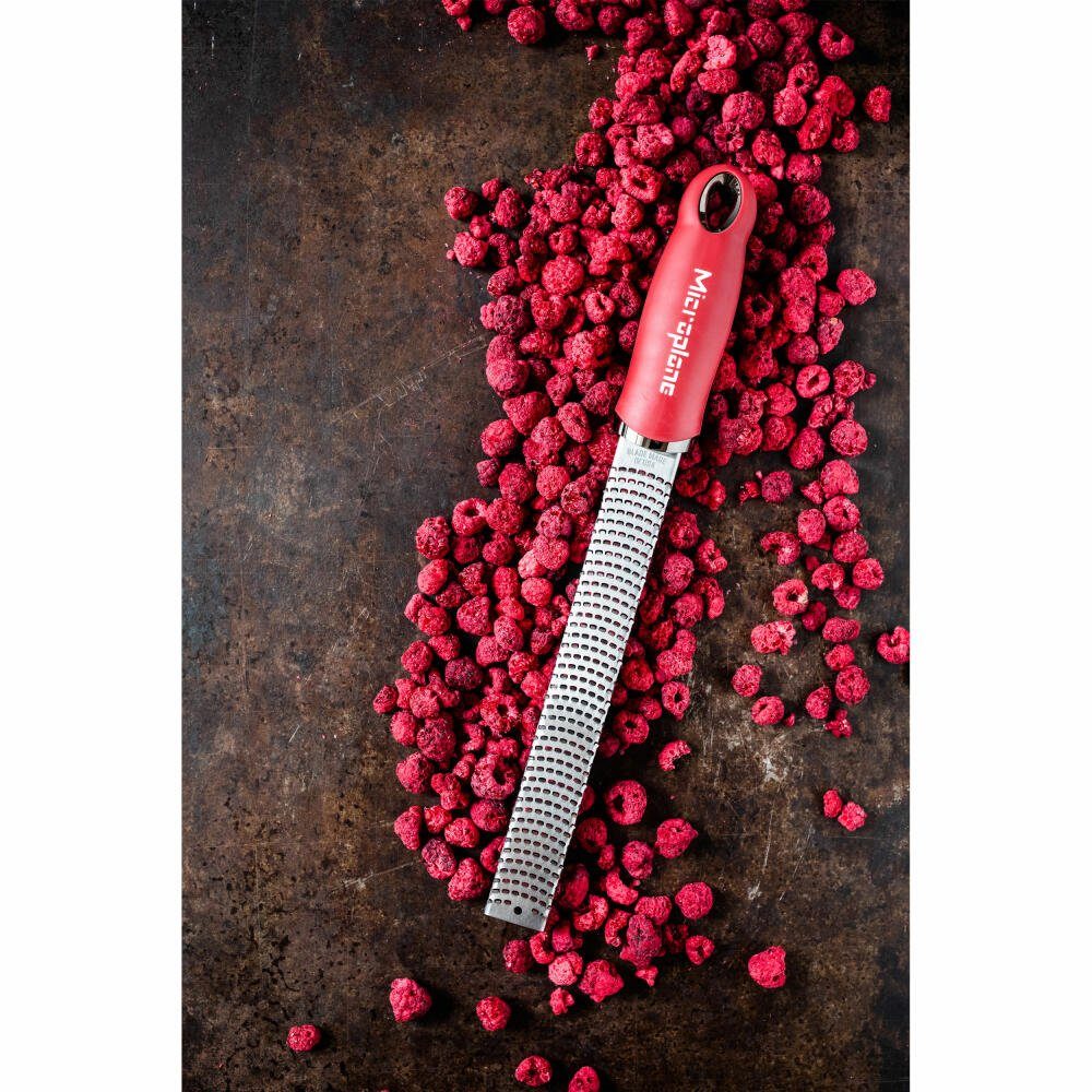 photogeätzte Küchenreibe Pomegranate Kunststoff, Edelstahl, Cranberry Microplane Klinge Red, Classic Premium