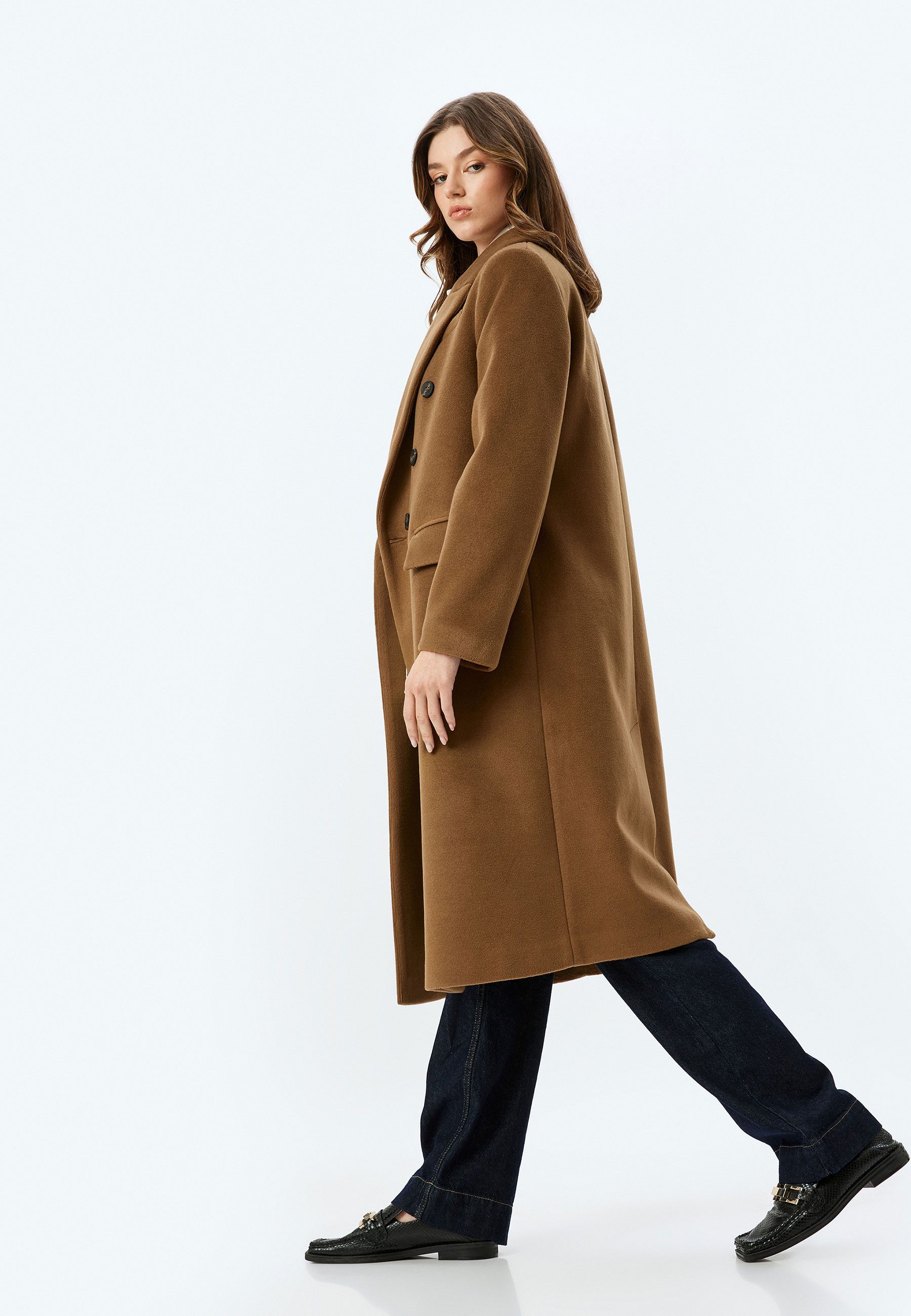 Koton Langmantel Regular Mit Knöpfen Langmantel