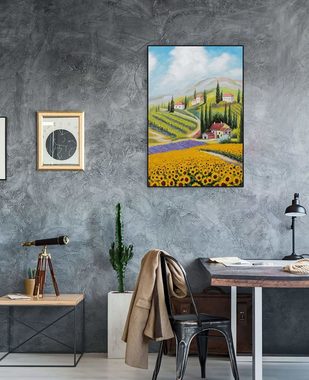 KUNSTLOFT Gemälde Sommerliche Nostalgie 60x90 cm, Leinwandbild 100% HANDGEMALT Wandbild Wohnzimmer