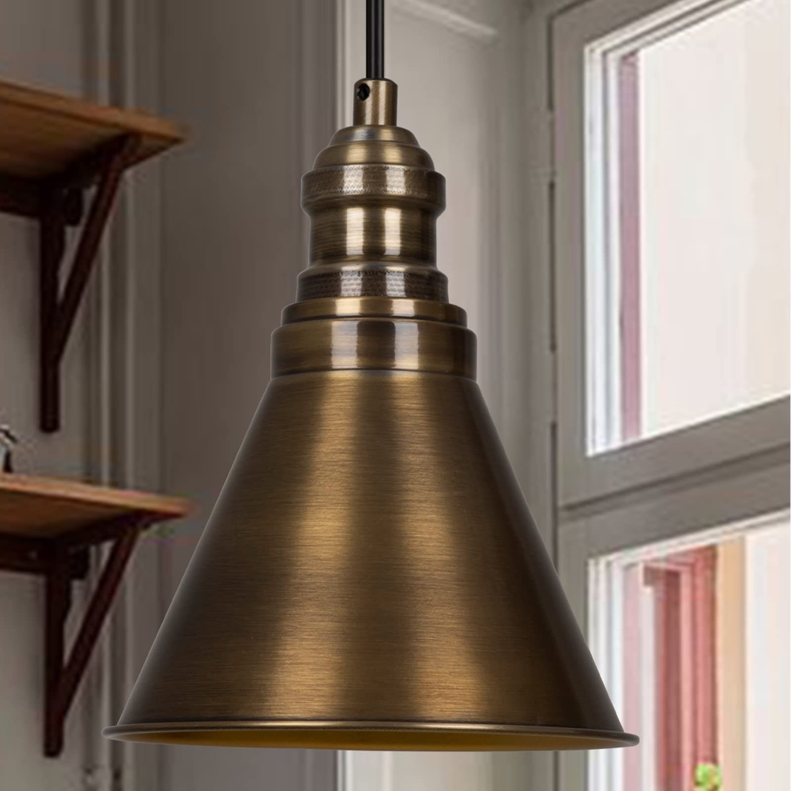 Bamyum Pendelleuchte Cole Industrielle Pendelleuchte 16 cm Hangellampe Vintage Antike Lampe, ohne Leuchtmittel