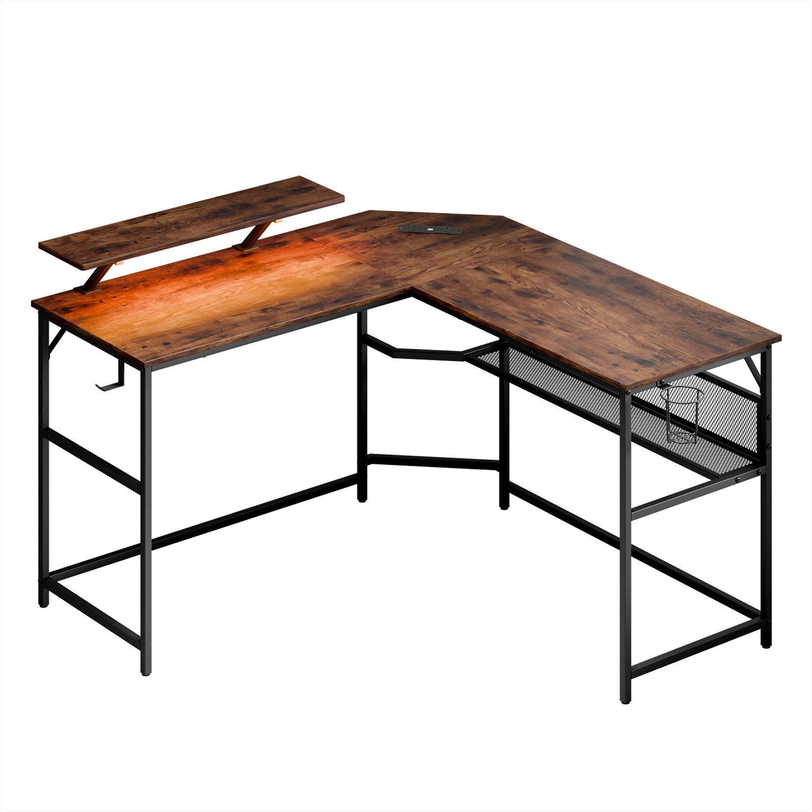 Mondeer Eckschreibtisch L-Shape Eckschreibtisch (130*130cm), RGB-Lichtleist günstig online kaufen