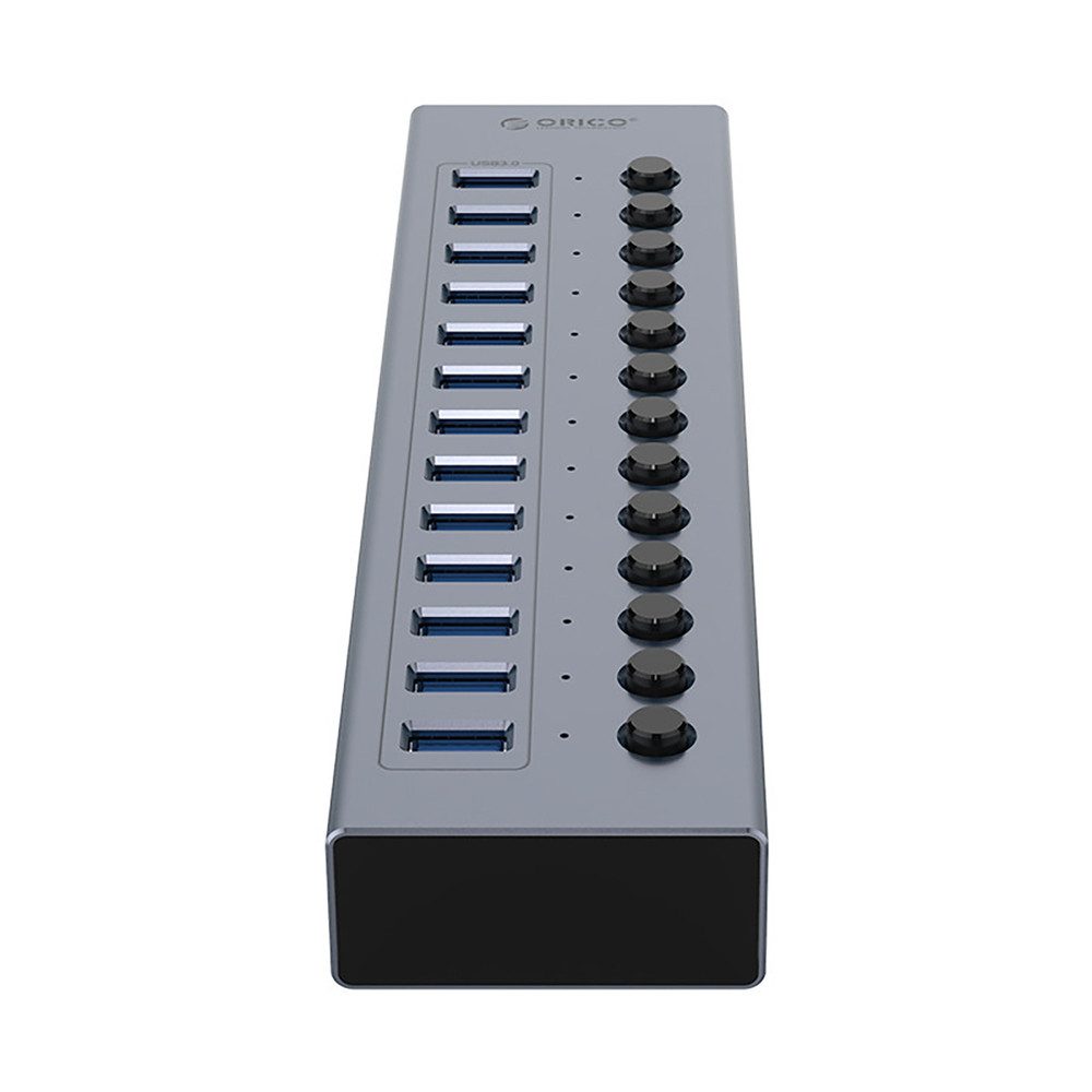 ORICO USB-Hub Verteiler HUB (13-in-1, 13 Ports, USB 3.0, Einzelschalter, Netzteil)