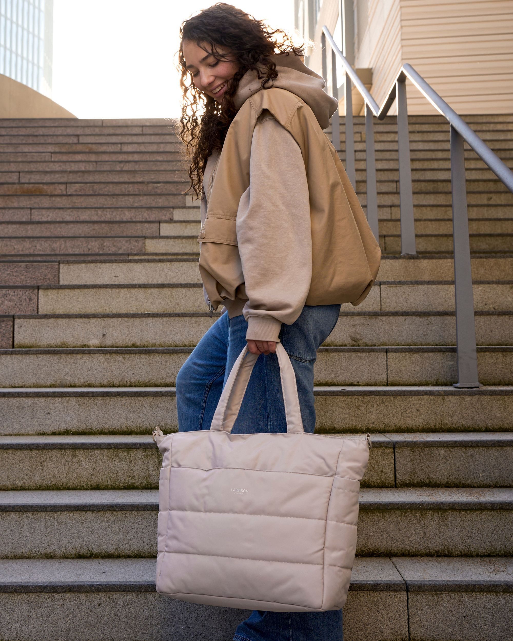 LARKSON Shopper Alma Tote Bag (1-tlg), Puffer Tasche mit vielen Fächern