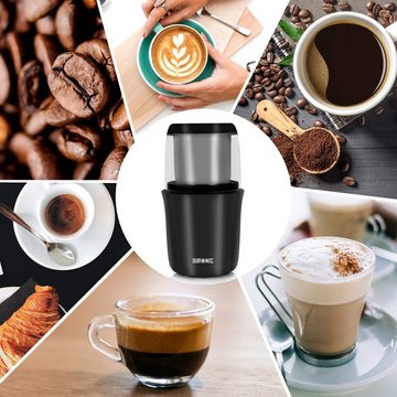 Duronic Kaffeemühle, CG250 Elektrische Propellermühle, Kaffeemühle mit 250 W, 75g Fassungsvermögen für 12 Tassen, Gewürzmühle mit Edelstahlklingen, Touch-Sensor, Für Kaffee Nüsse Gewürze Kaffeebohnen geröstet