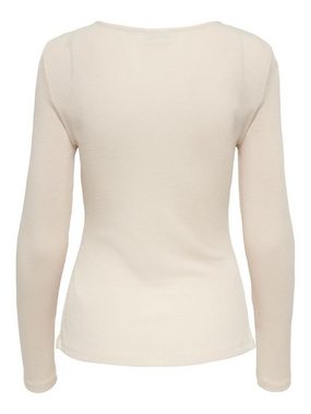 JACQUELINE de YONG T-Shirt Dünnes Feinstrick Langarm Shirt Basic Stretch Oberteil JDYRUBI 4552 in Grau