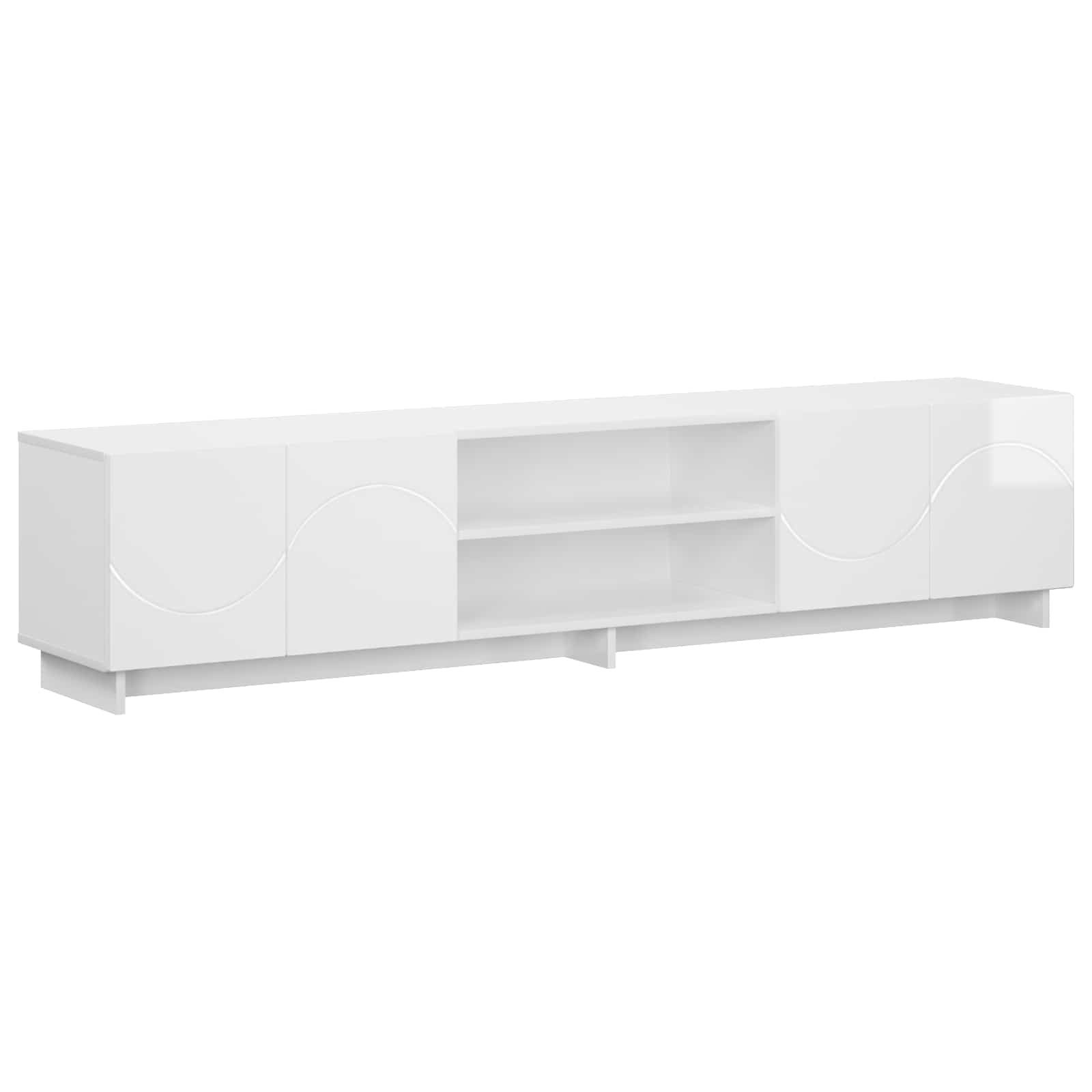 vidaXL TV-Schrank TV-Ständer 179,5 x 34,5 x 40 cm Hochglanz Weiß Holzwerkstoff (1-St)