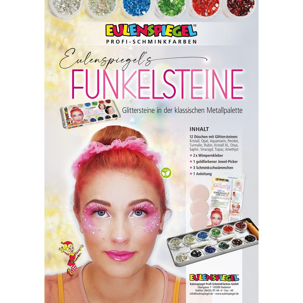 Eulenspiegel Klebeband EULENSPIEGEL Funkelsteine 12 Farben und Zubehör