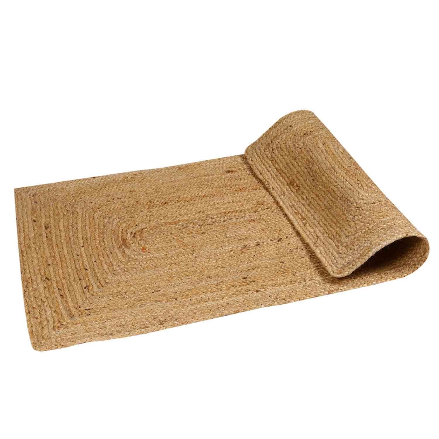 Casa Moro Teppich Jute Teppich Esha Natur rechteckig, Teppich-Läufer im Boho-Stil, rechteckig