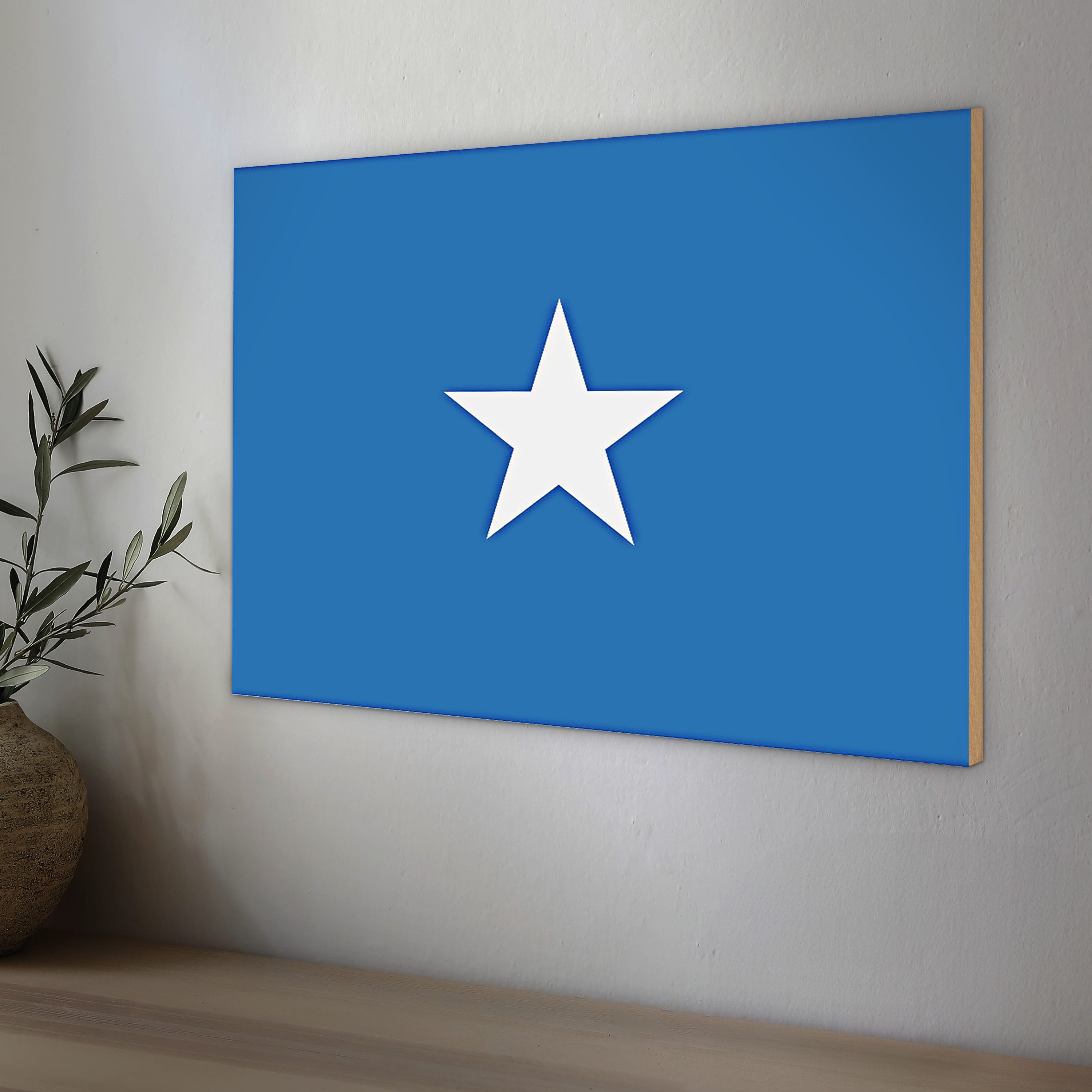 Roomando Holzbild Flagge Somalia 40x30cm Flag of Somalia