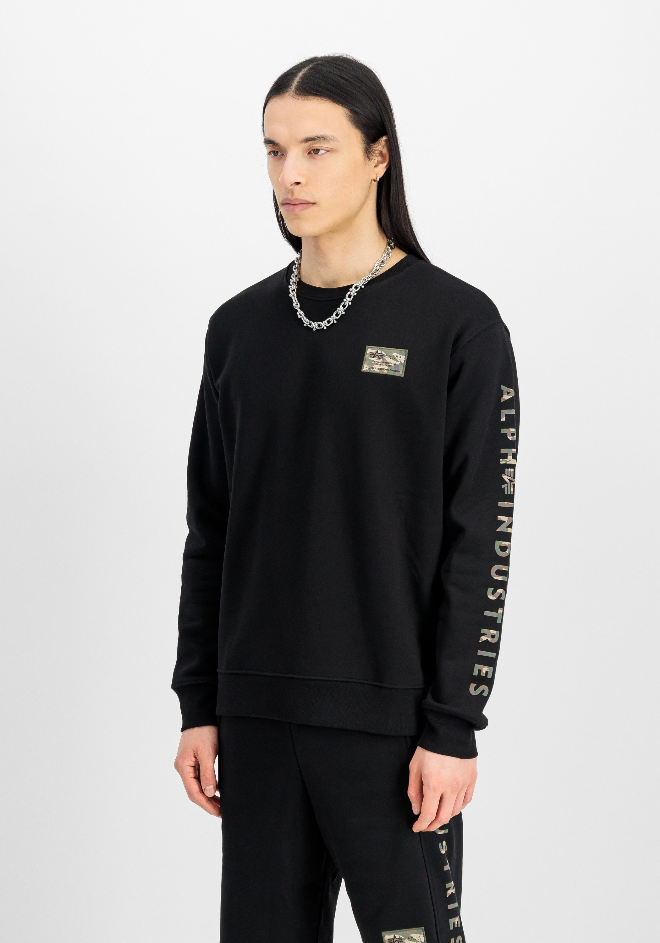 Sweater Camo Sleeve Sweatshirt