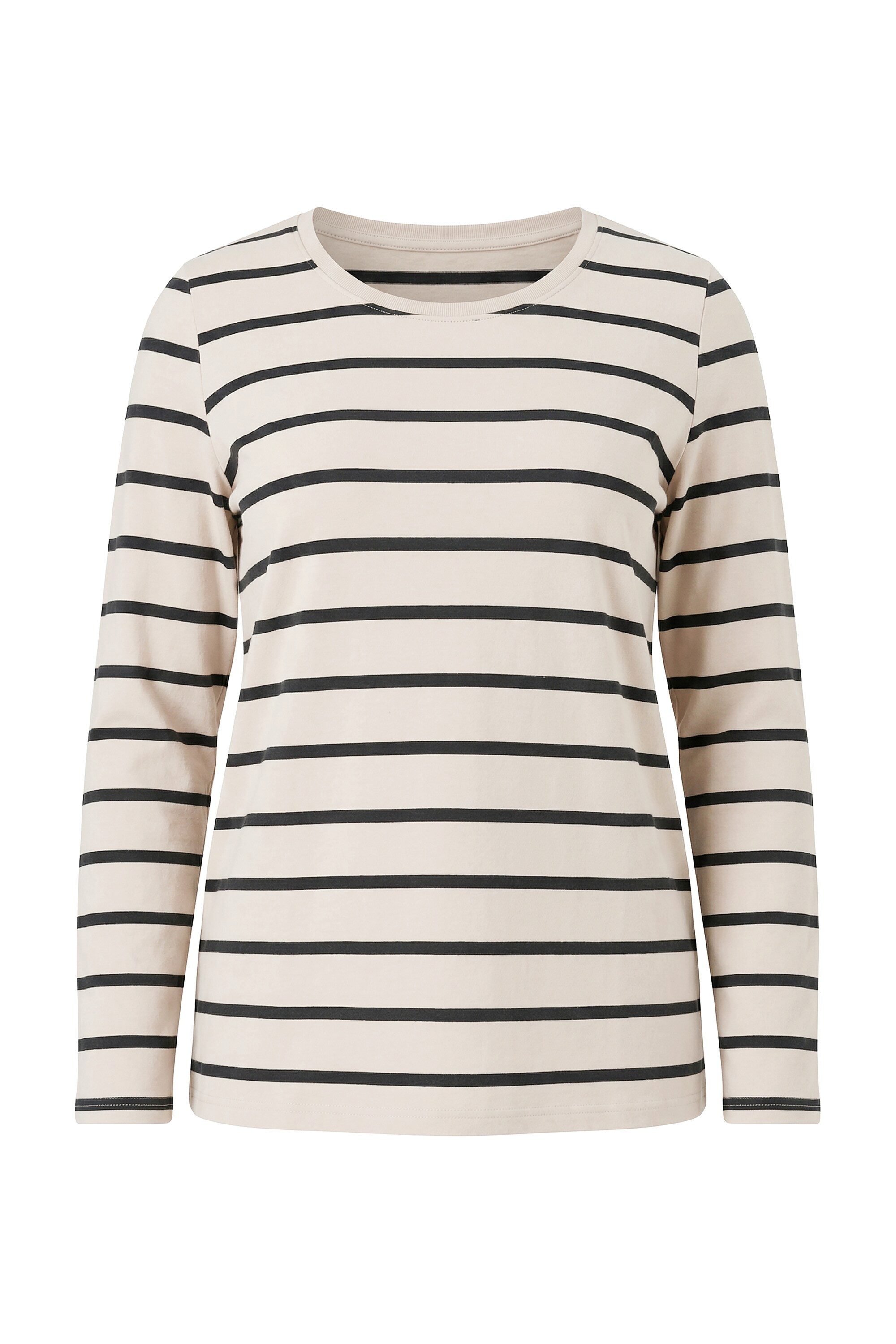 Ulla Popken T-Shirt Shirt Ringel Classic Rundhals Langarm – Bild 2 von 4