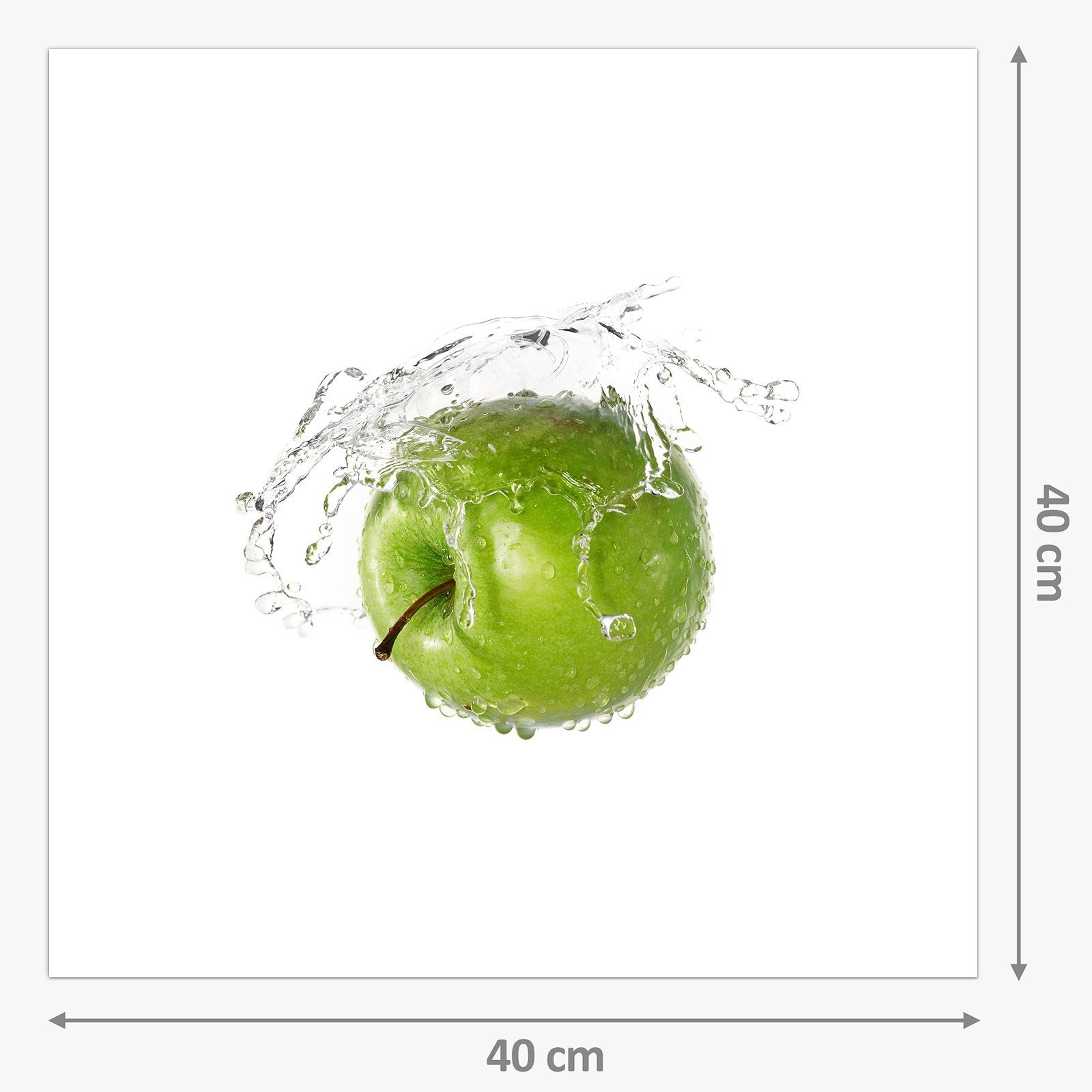 Glas Küchenrückwand Primedeco Wassersplash Spritzschutz Apfel auf