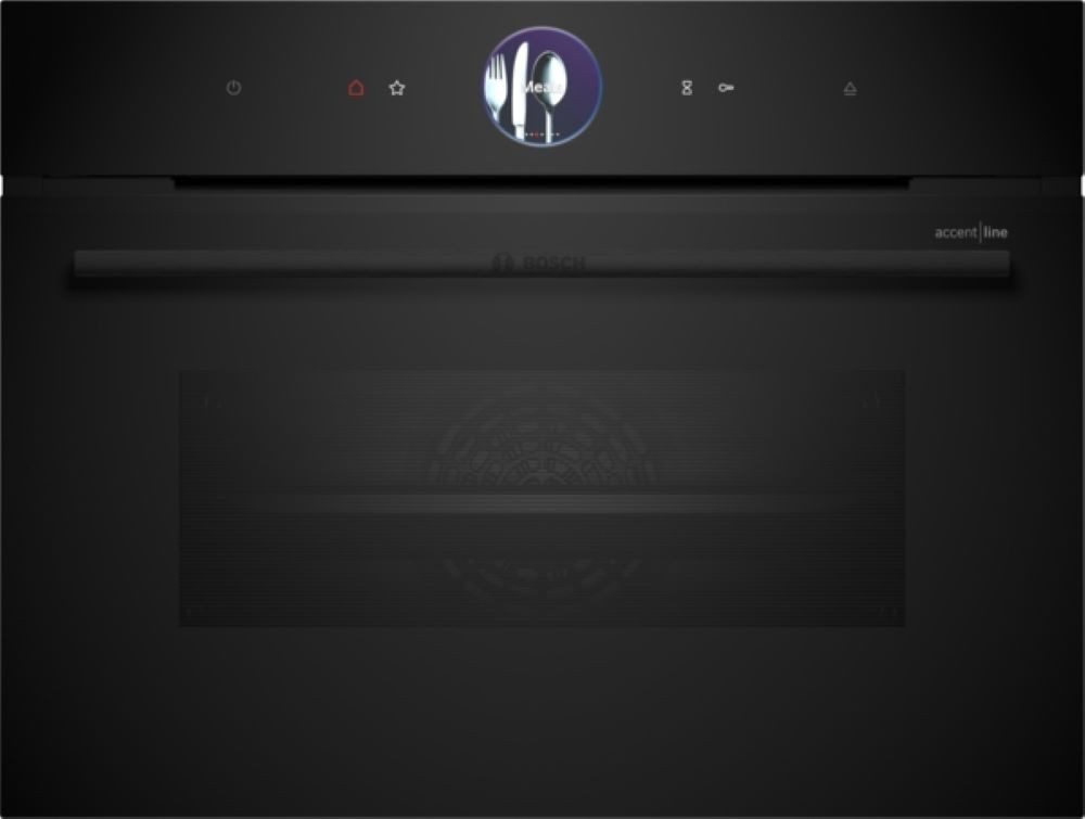 BOSCH Dampfbackofen Serie 8 CSG936AB1, Einbau-Kompaktdampfbackofen, 60 x 45 cm, Schwarz, EEK:A+