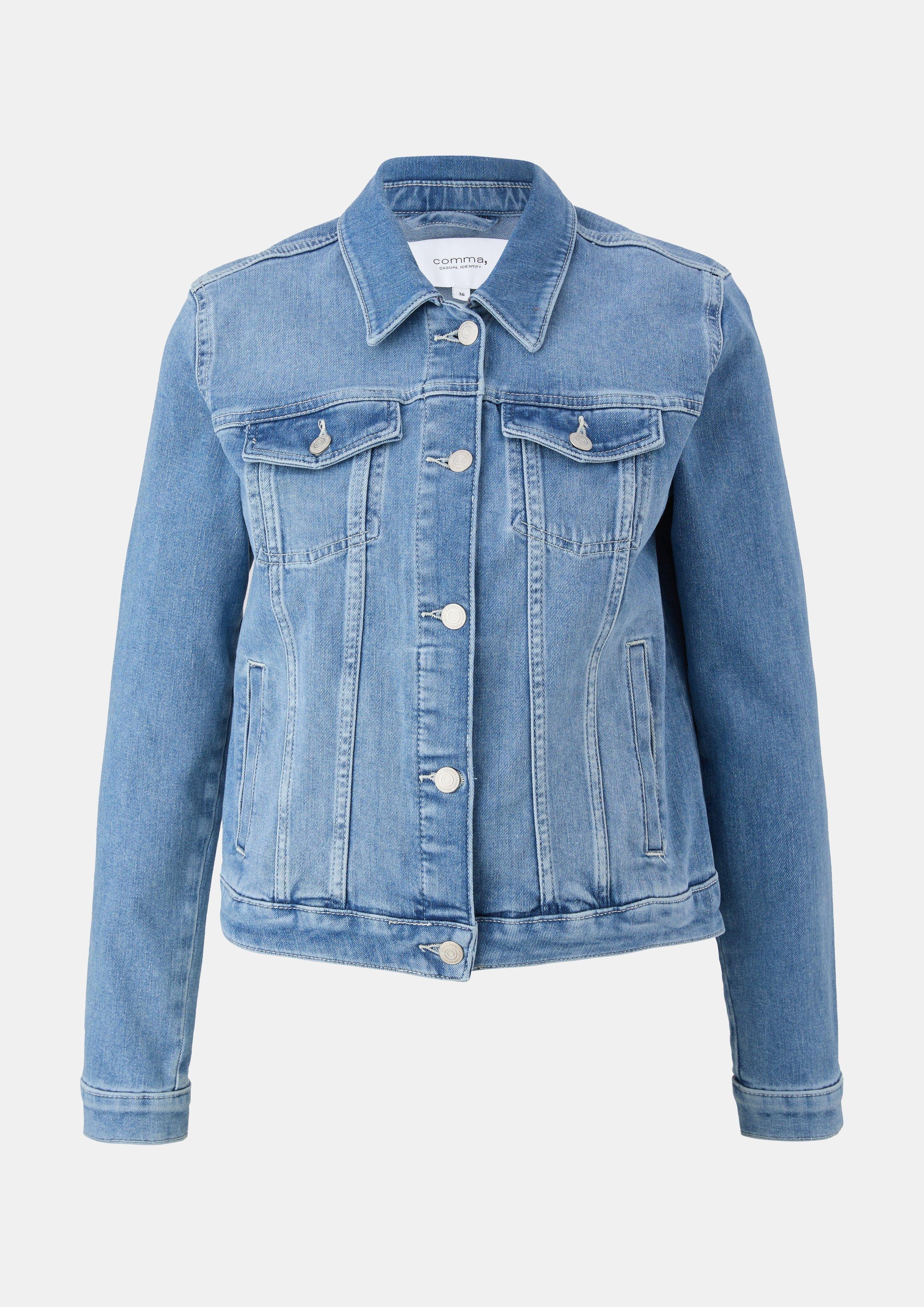 Blusenblazer Jeansjacke aus Baumwollmix
