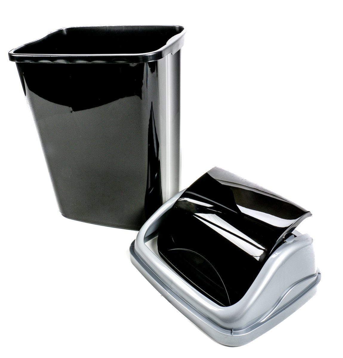 Müllbehälter, 26 Volumen mit Mülleimer Mülleimer Abfalleimer Schwingdeckel, Liter Bubble-Store