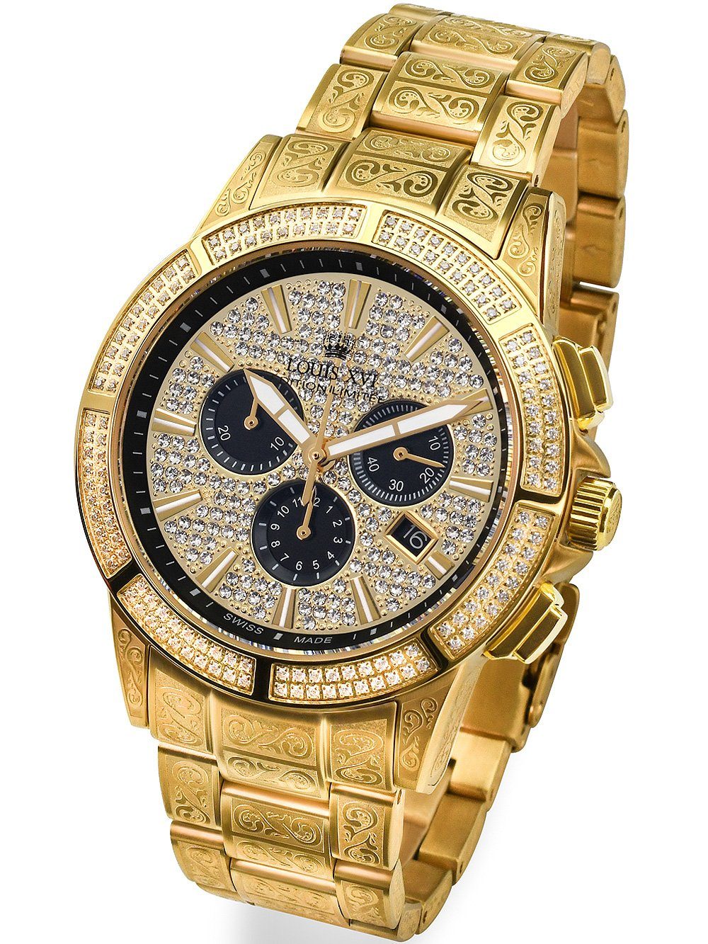 LOUIS XVI Quarzuhr Louis XVI LXVI1126 Majeste Iced Out Chronograph Herrenuh günstig online kaufen