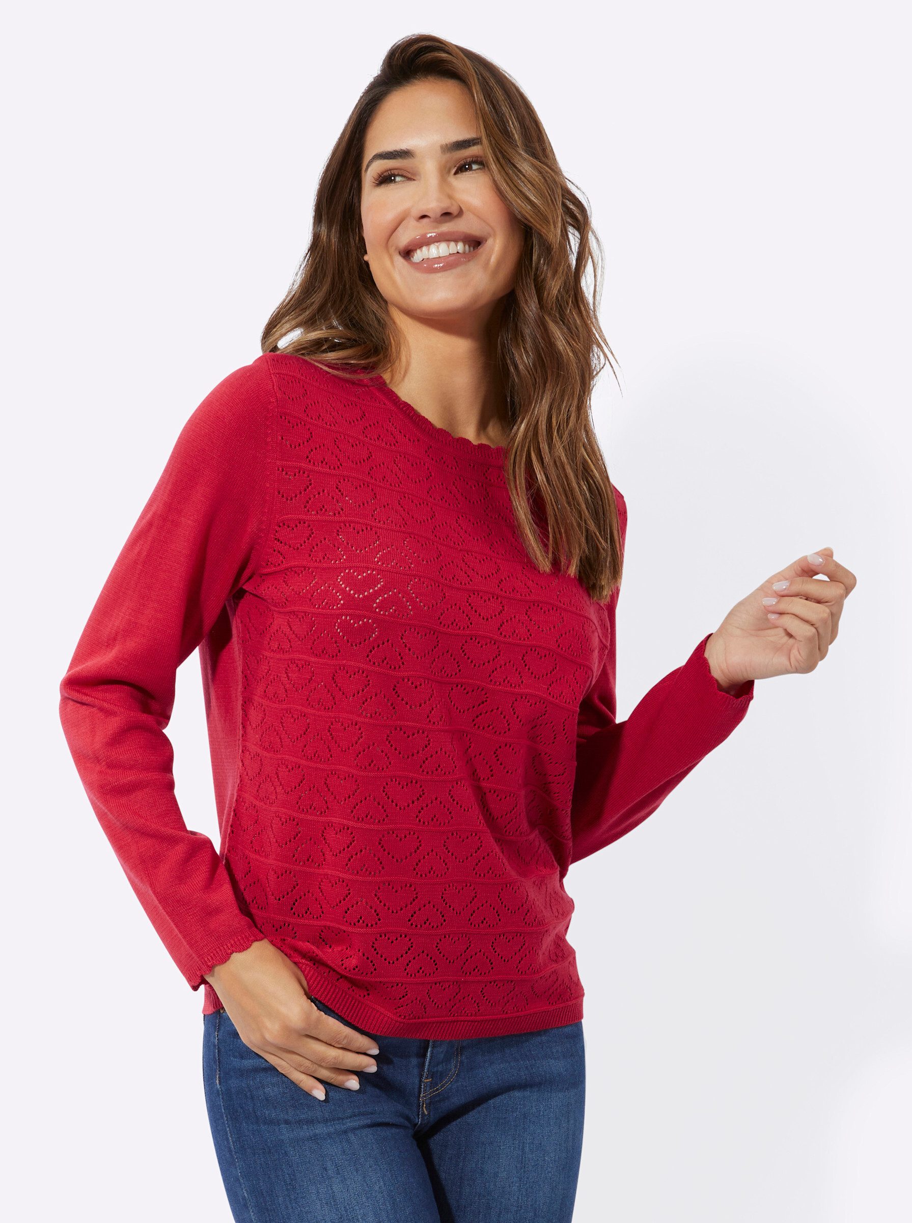 Sieh an! Strickpullover Ajour-Pullover Langarm Ajour, Jersey günstig online kaufen
