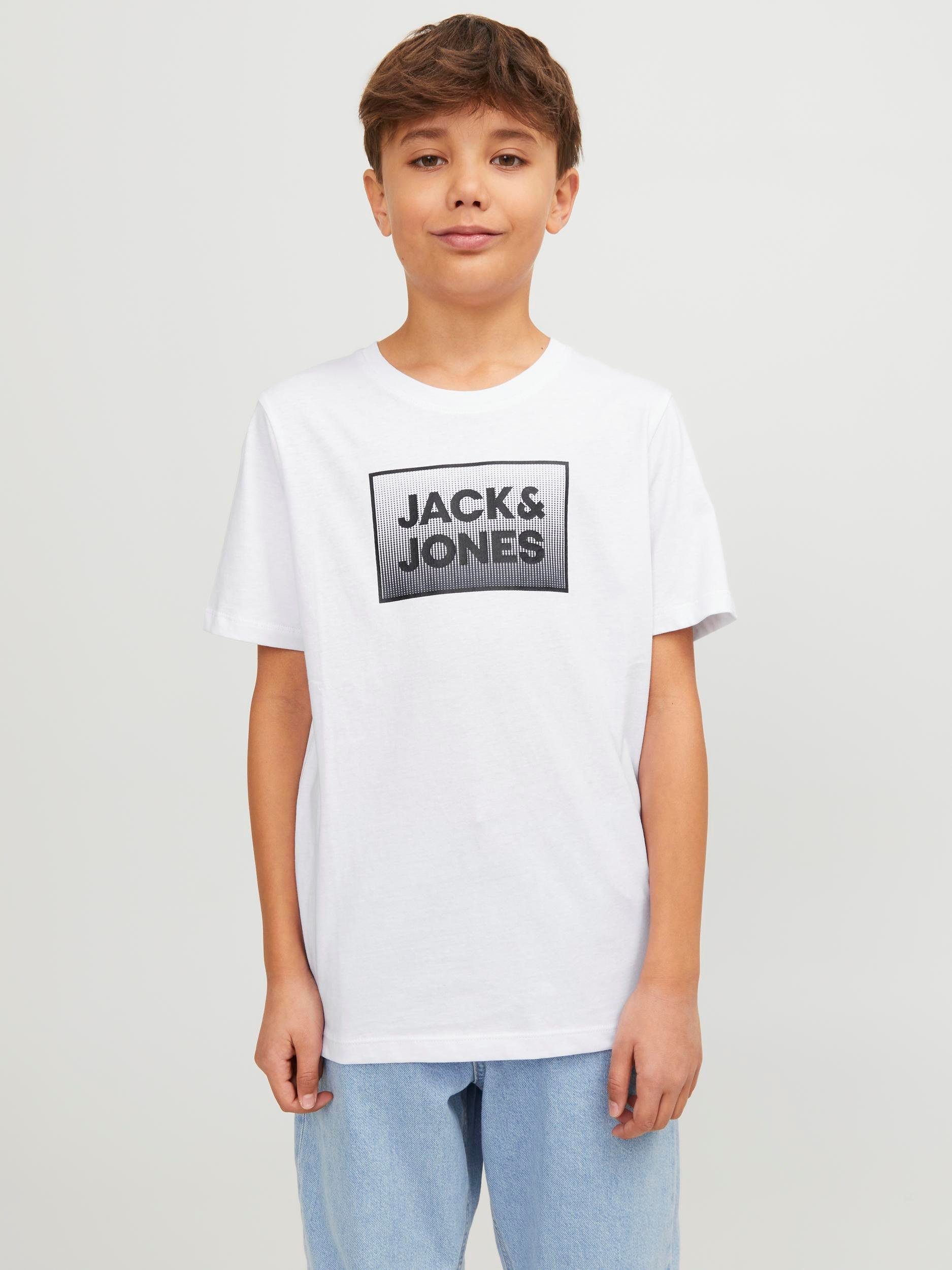 Jack & Jones Junior SS JNR TEE white Kurzarmshirt JJSTEEL